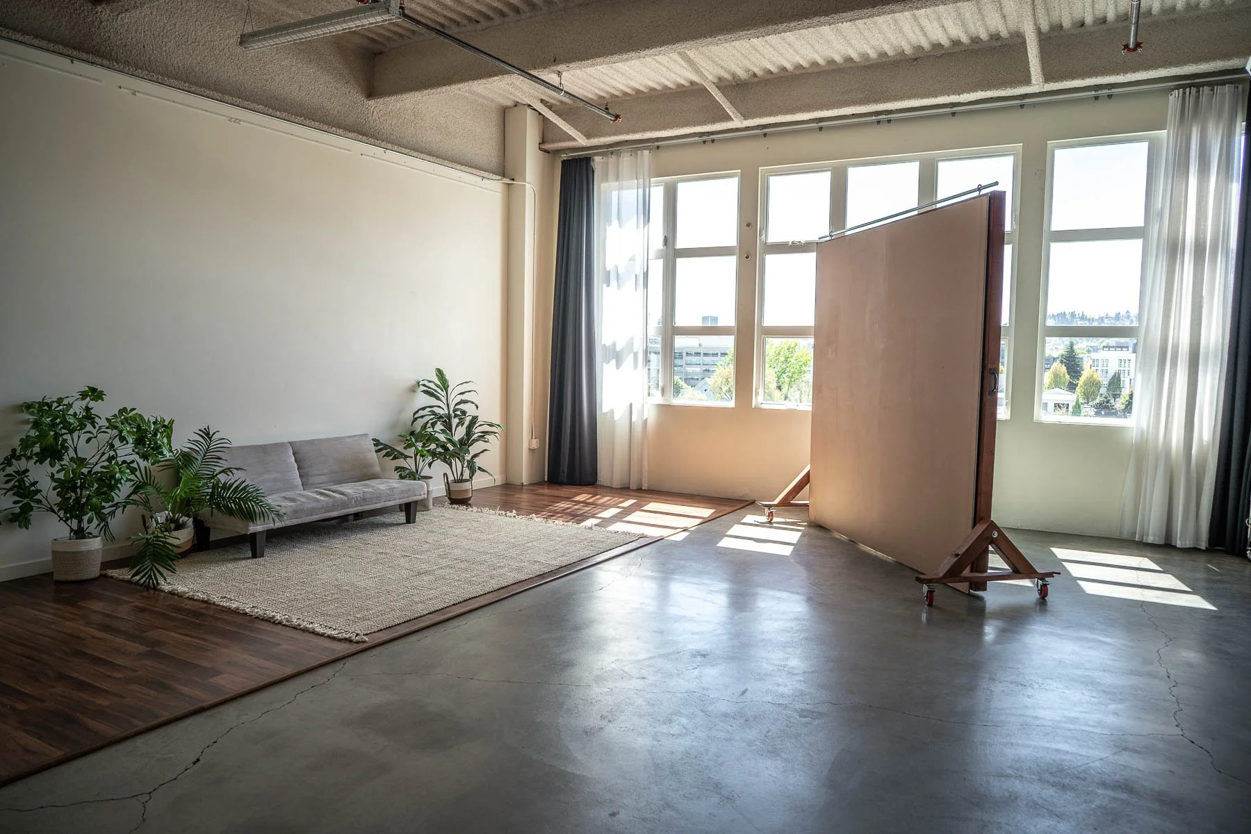 Diverse portrait backgrounds in a natural light studio