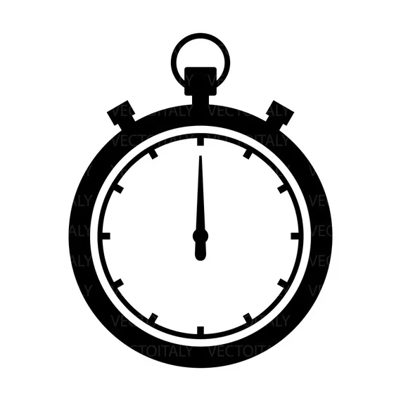 Black stopwatch showing 12:00