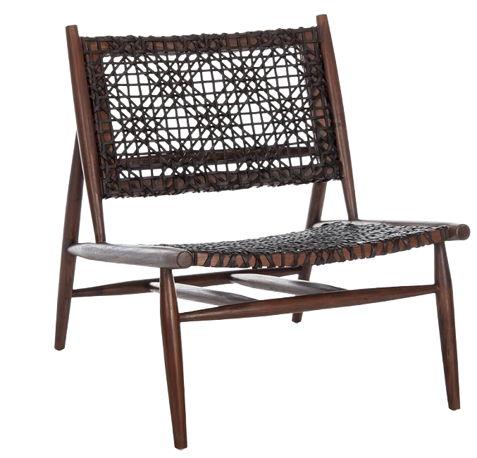 Banderlier Brown and Brown Leather Chair