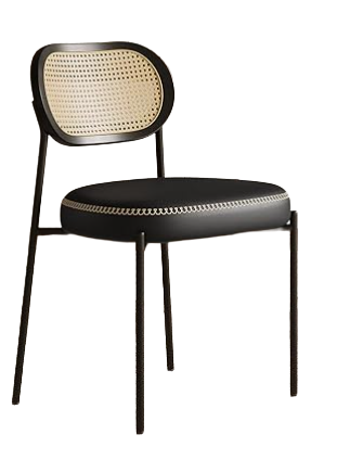 Rattan and Leather Chair