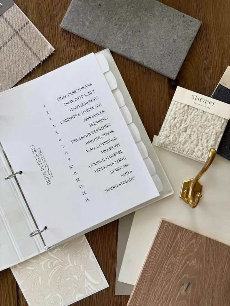 construction binder - interior design process