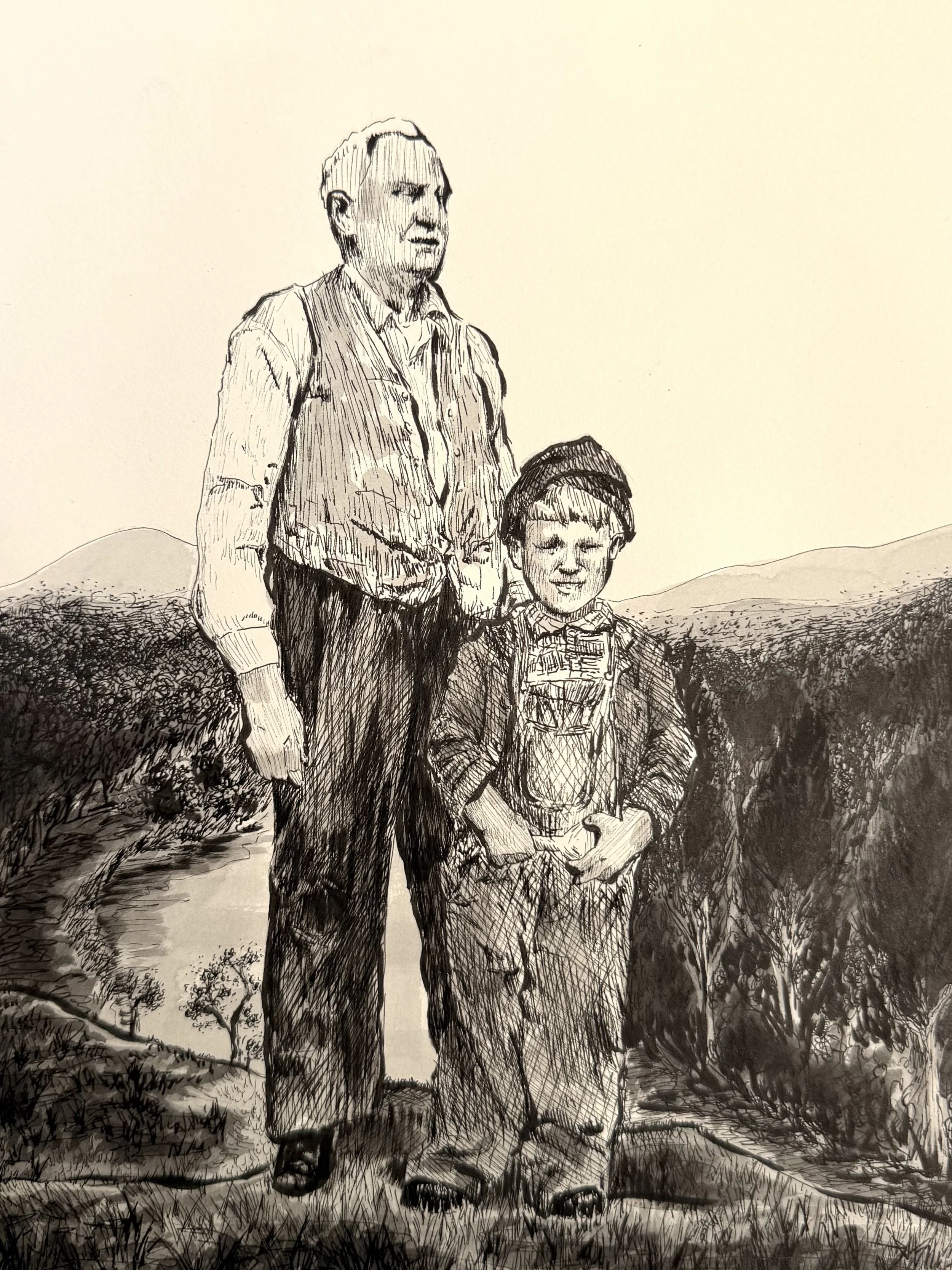Commissioned Work, 2026. 10" x 8" ink on paper