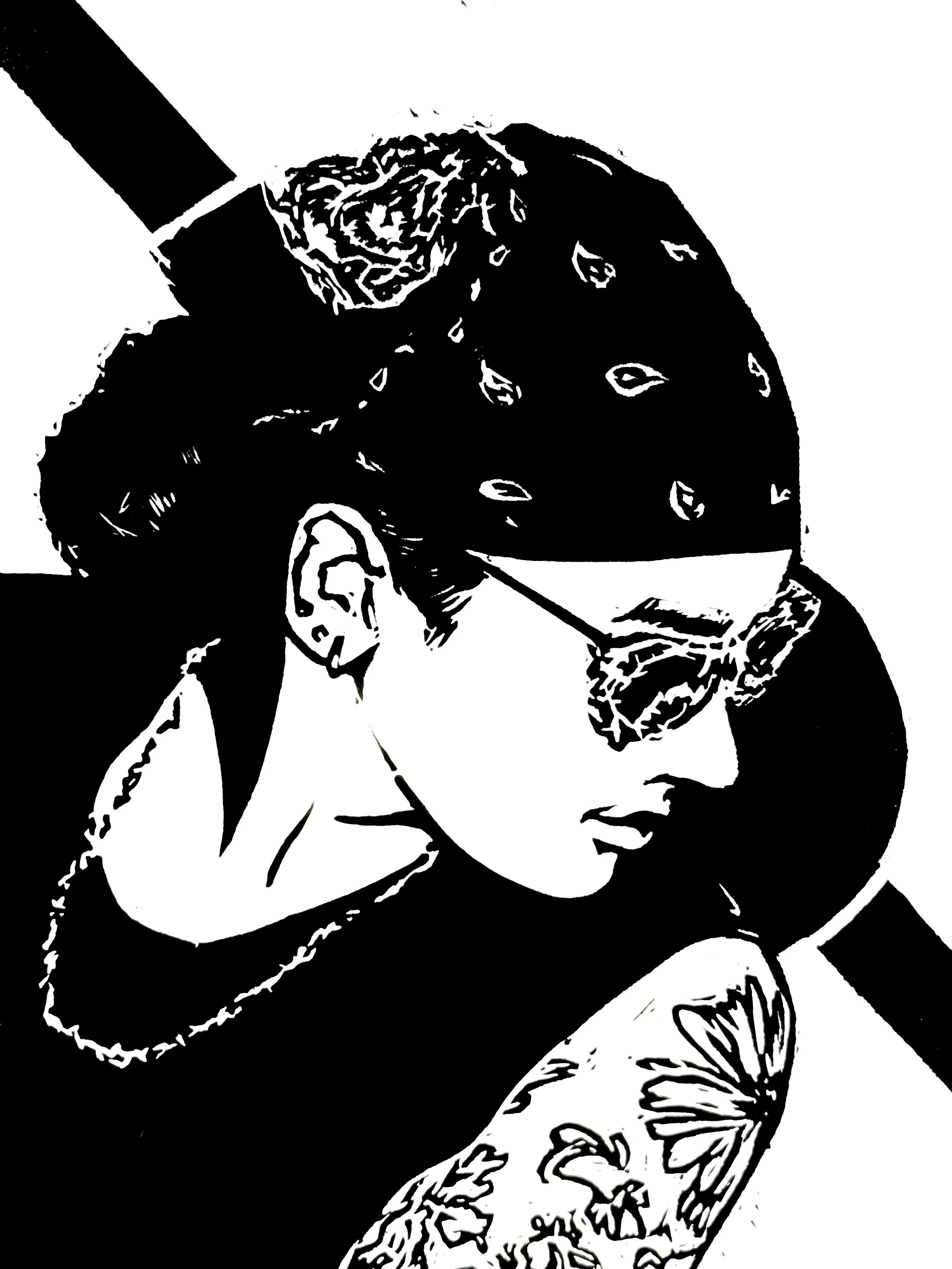 Yizel, 2026. 8" x 6" relief print on paper