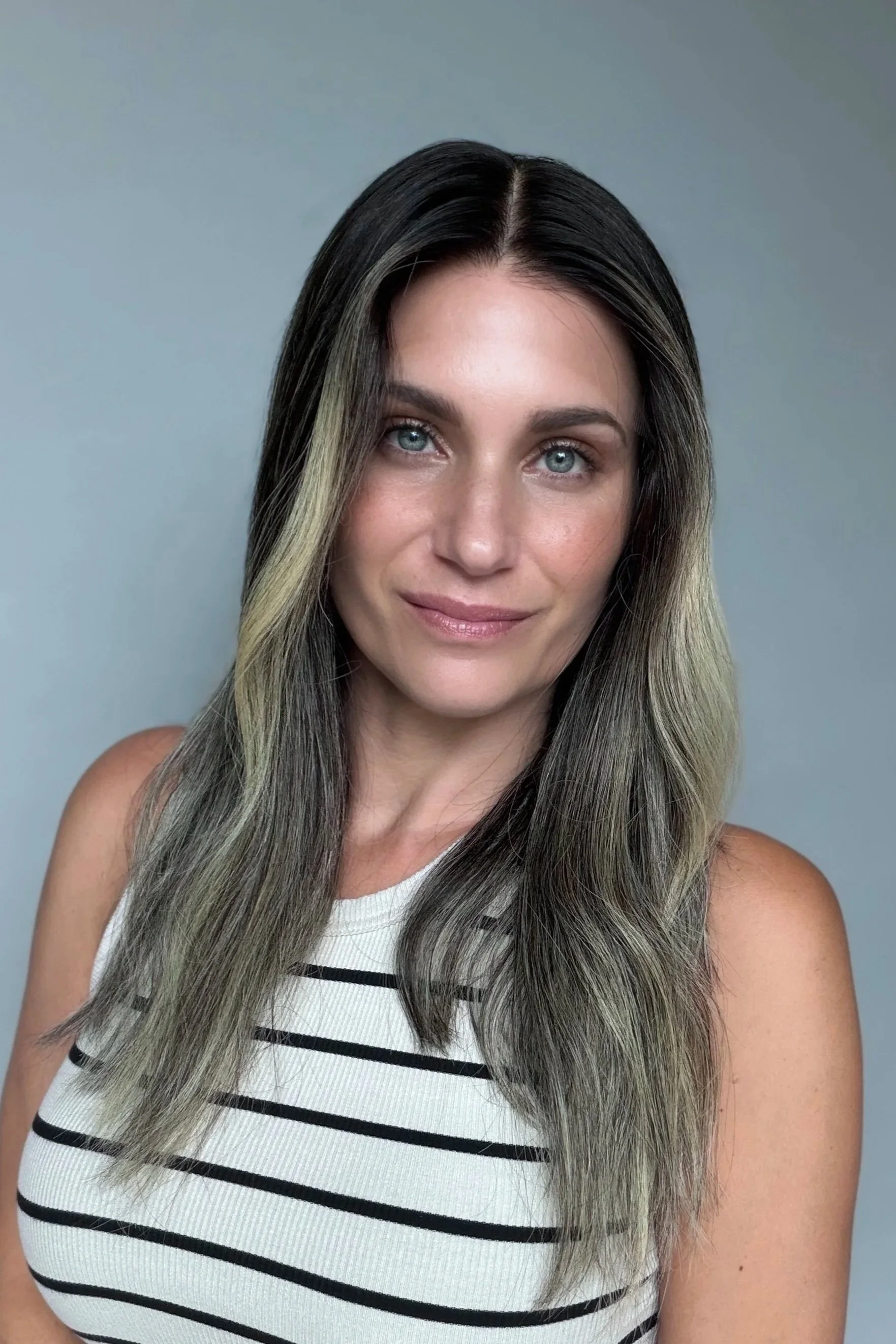 Dark Brunette & Ash Highlights - "Cindy" | 20" - Small