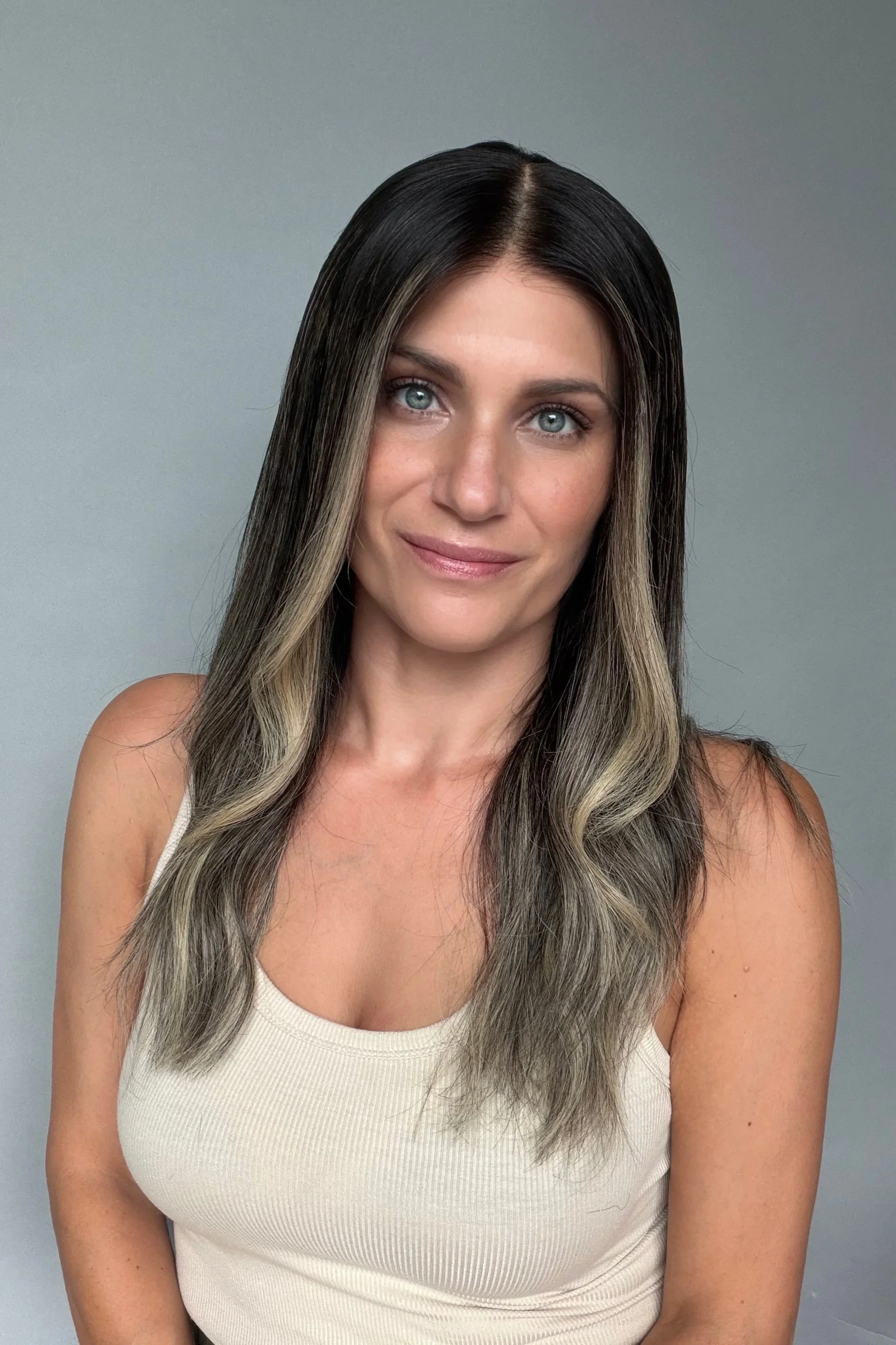 Dark Brunette & Ash Highlights - 
