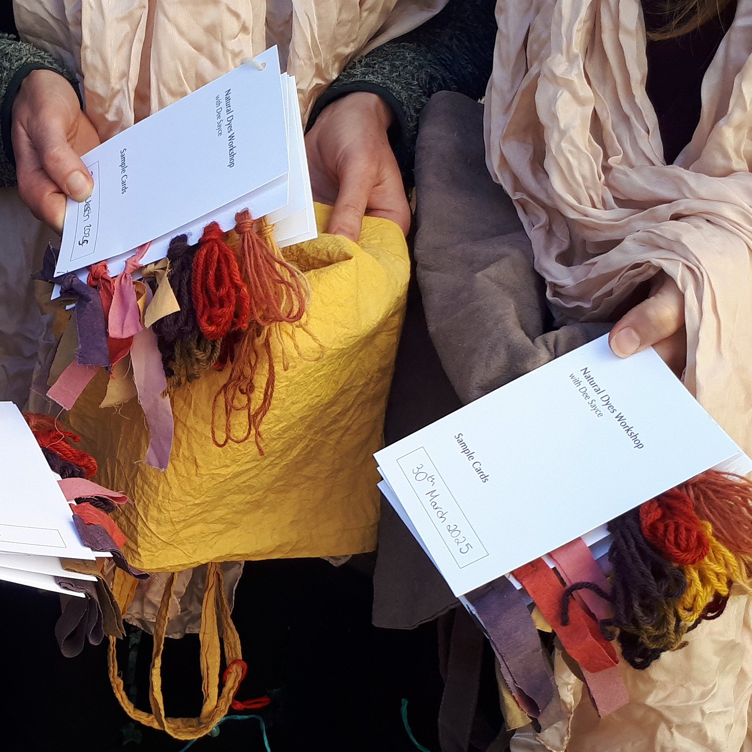 Natural Dyeing - This course is a hands-on introduction on how to create natural dyes, produce colourful textiles using natural materials, identify dye plants, mordanting, over-dyeing and tie-dye. Suitable for everyone who loves colour and fibre. No 