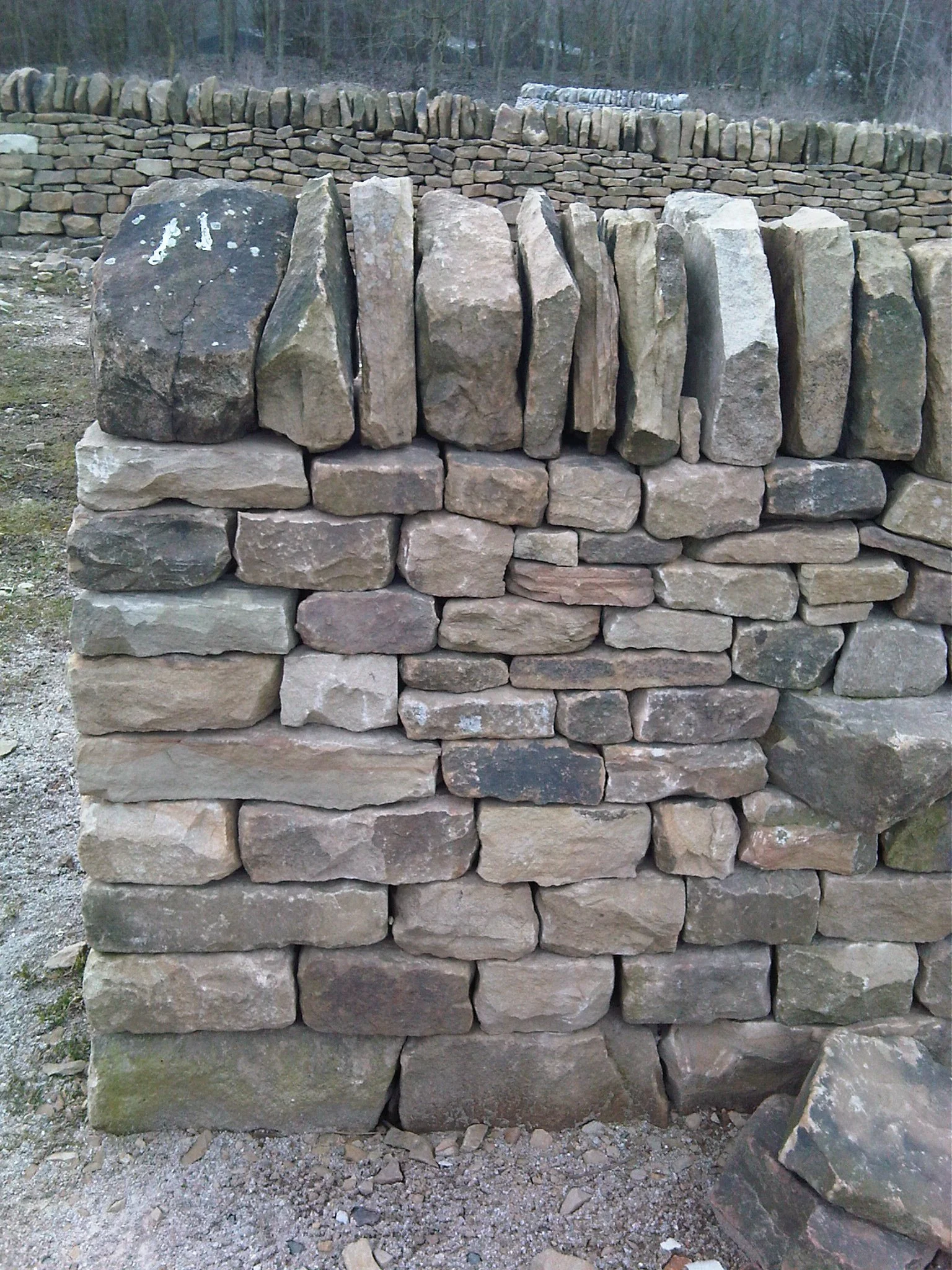 Dry Stone Walling - Level 2 - An accredited course to build on existing skills learned at Level 1, and to include the theory and knowledge to build a wall end (cheek end) and culminating in a Level 2 test (DSWA/LANTRA)