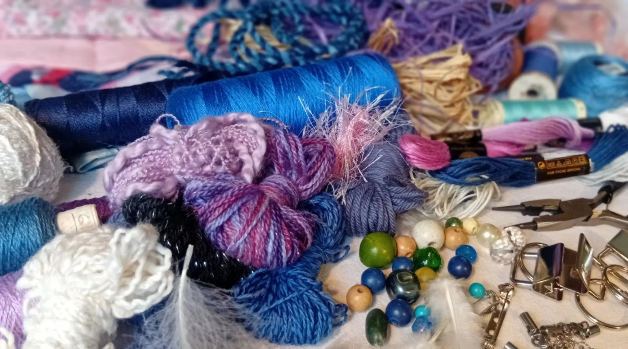 Textile Jewellery - Design, play and experiment with shape, texture and colour to create unique personalised jewellery of your choice, using fabric, threads, yarn, raffia, beads etc. Perfect for people who like to wear their art or try out new techni