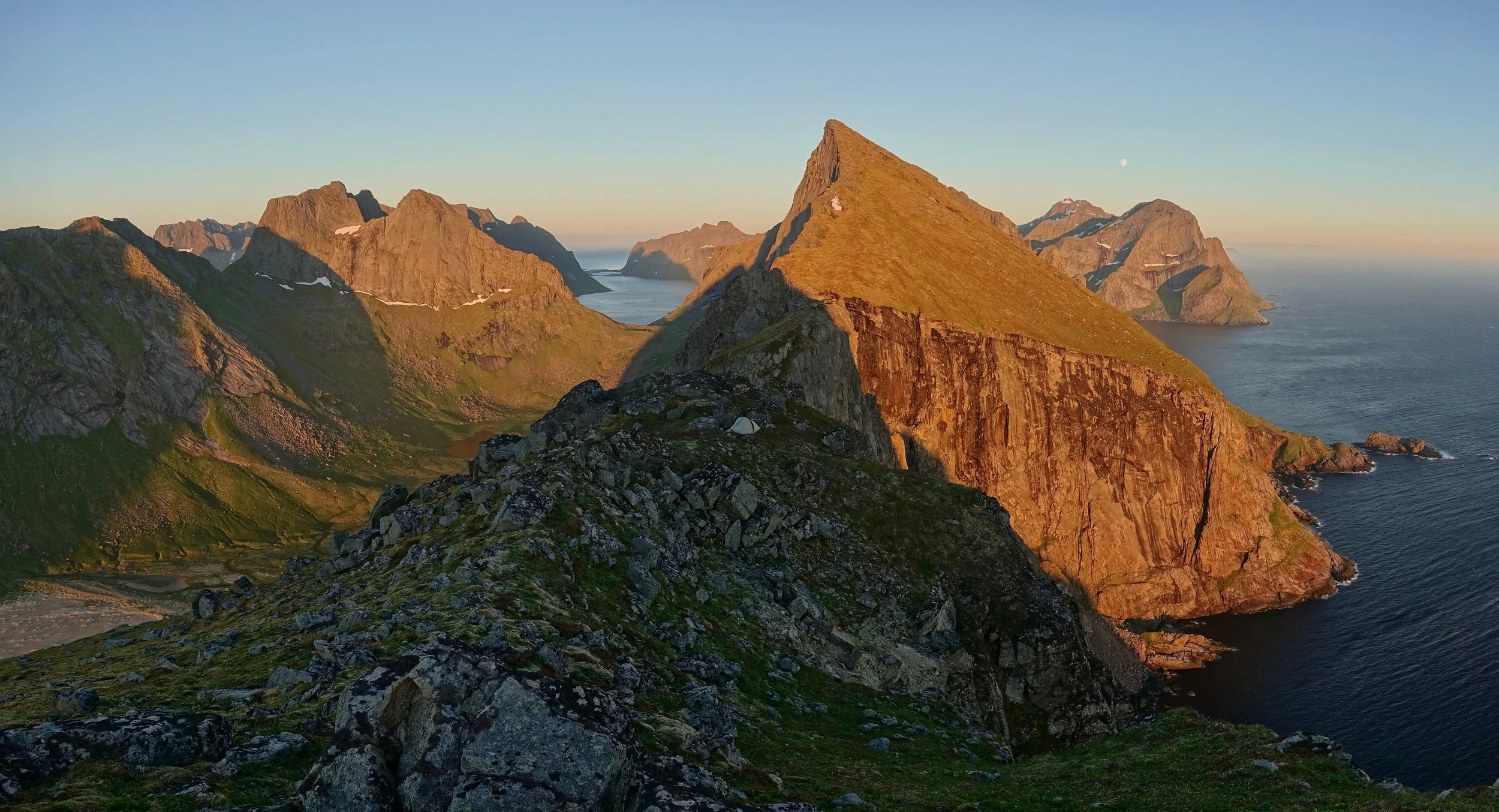 High camp near Breiflogtinden in Lofoten Norway