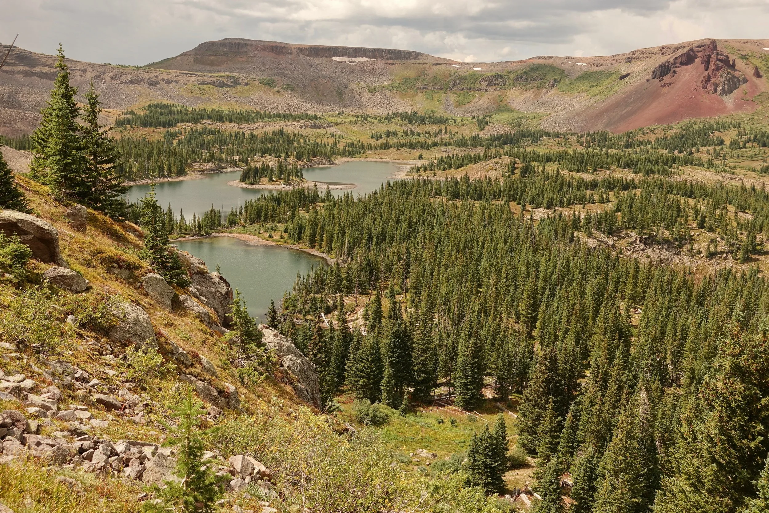 Upper Island Lakes area in the Flat Tops hiking trip in Coloardo