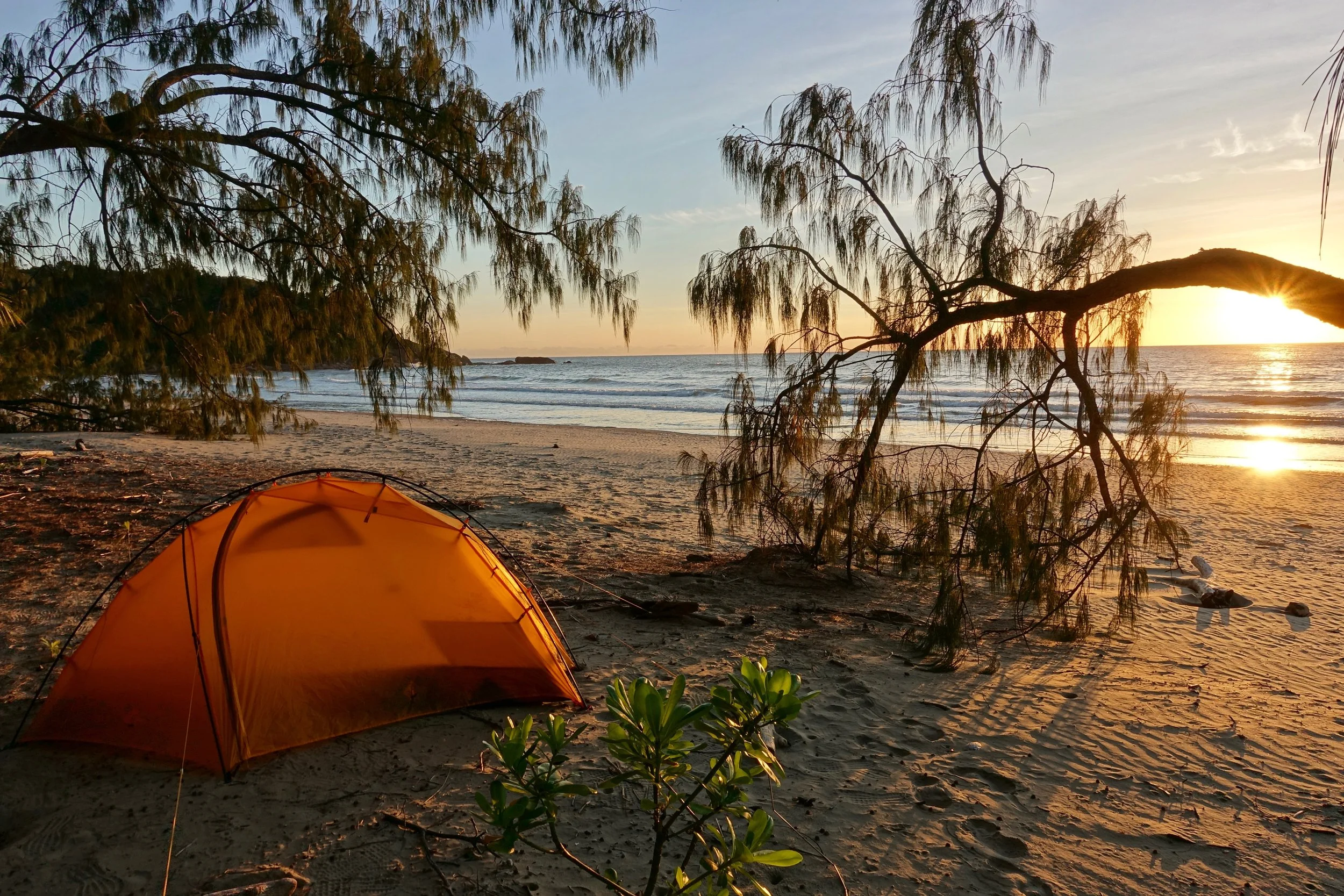 Campsite on the Thorsborne trail in Australia