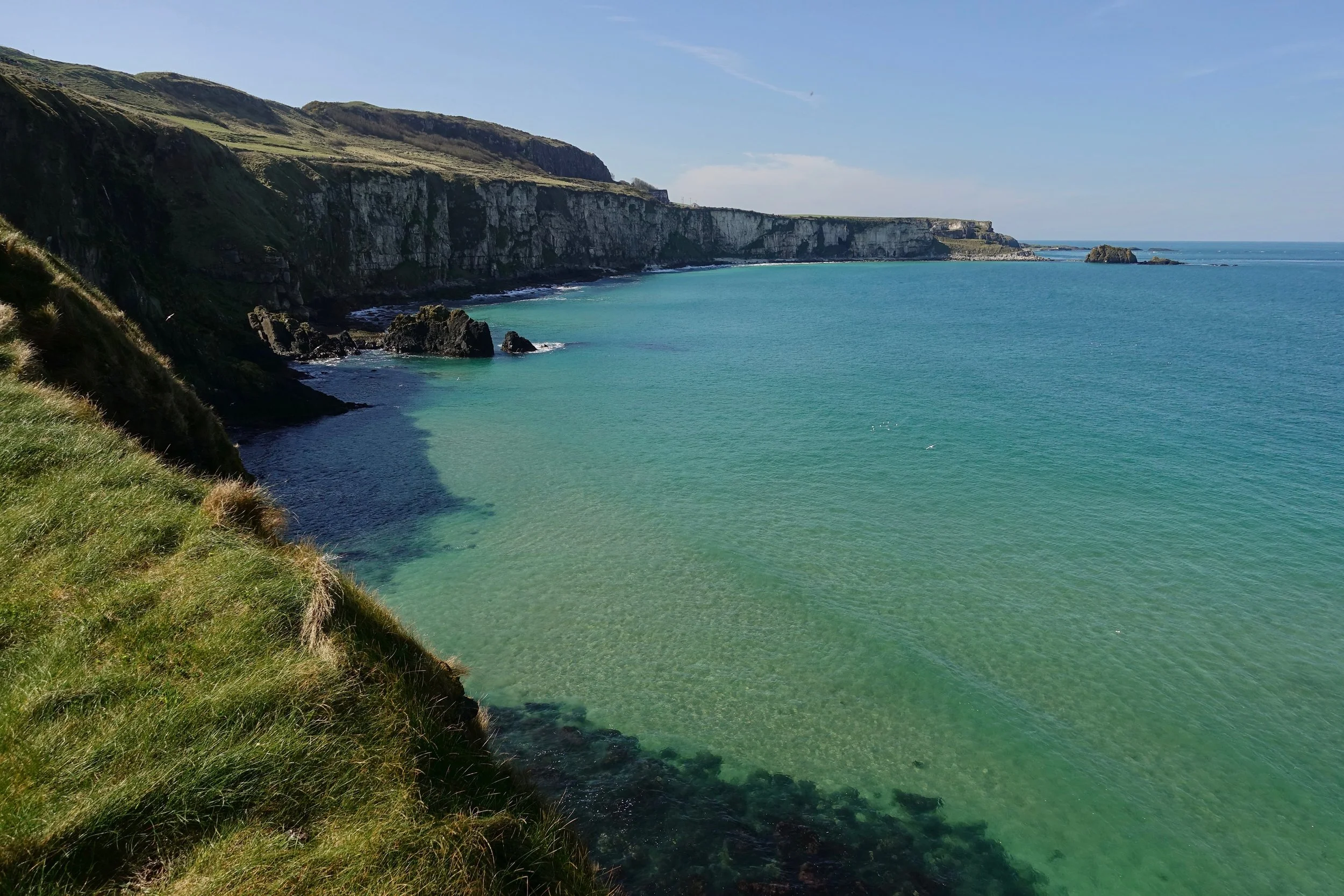 Clear water on the Causeway coast hike in North Ireland