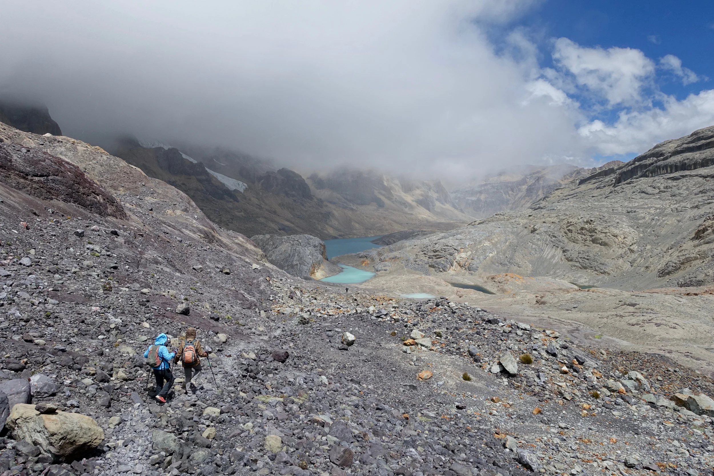 Trapecio Pass walking the Huayhuash circuit with a group