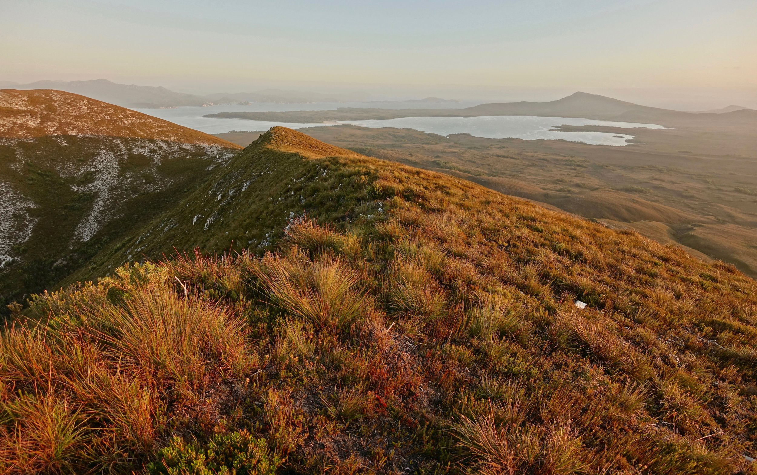 James Kelly Basin from the De Witt Range in Southwest Tasmania Australia