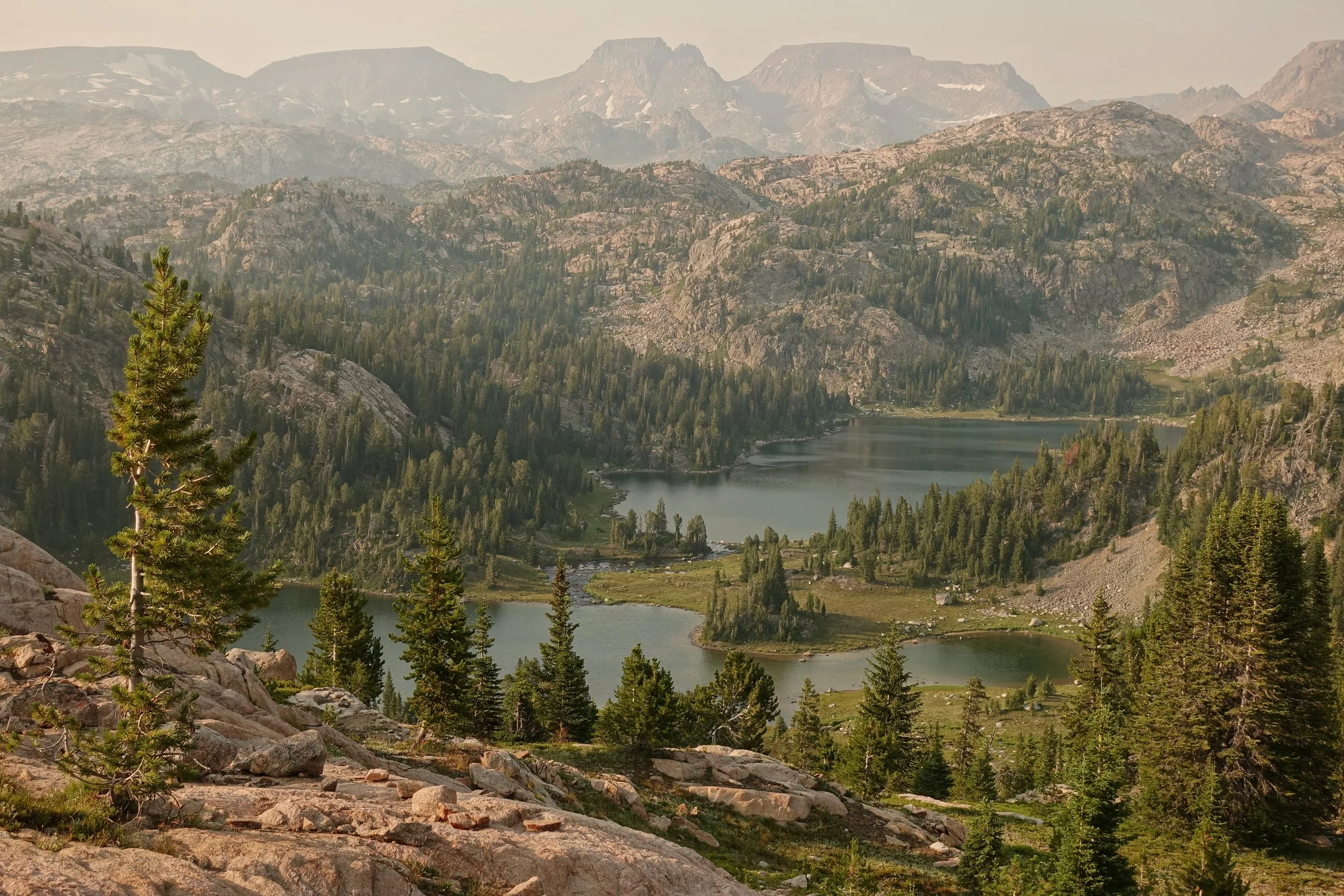 Wright and Martin Lakes on Beartooth mountains hike in Montana