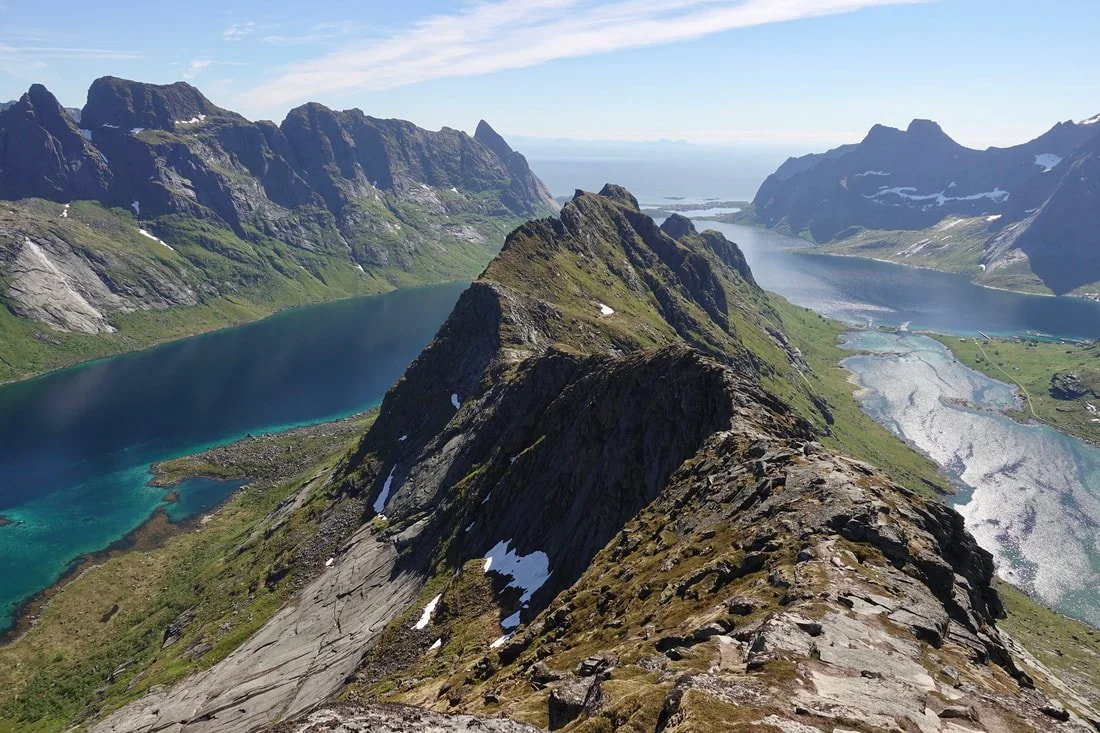 Helvetestinden peak hike in Lofoten Islands Norway