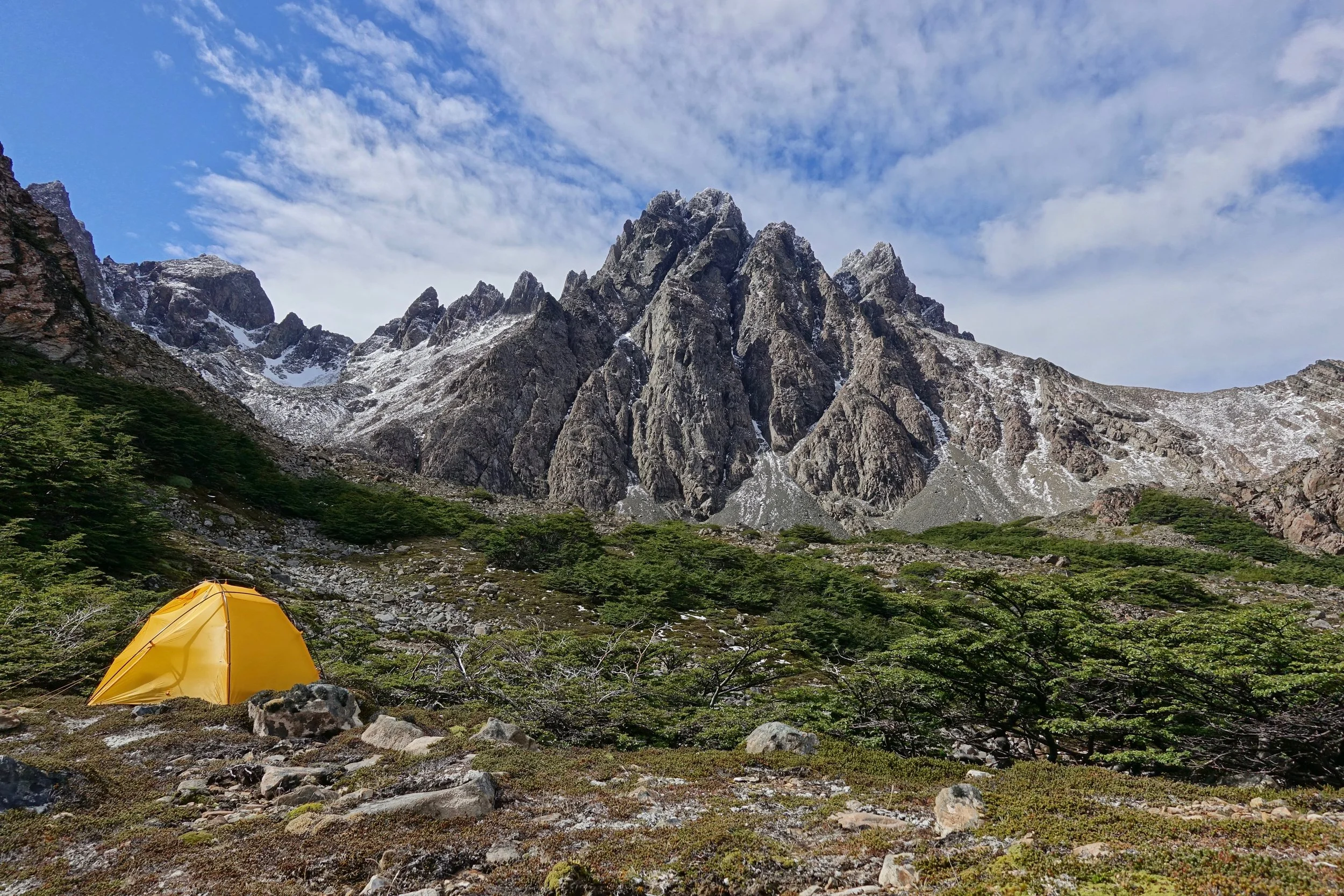 Laguna de los Dientes on Dientes Circuit backpacking walk in Chile