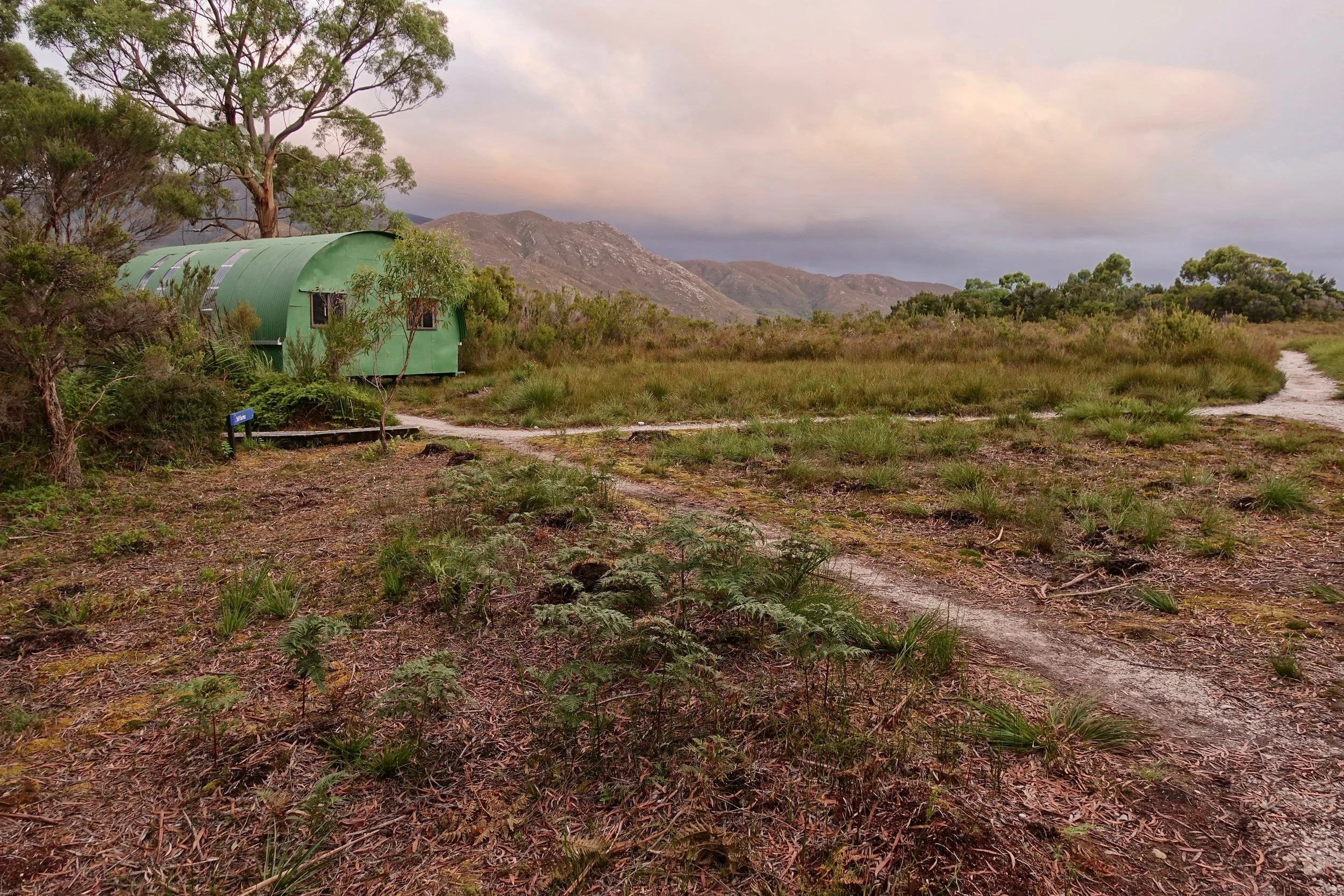 Walker's huts in Melaleuca Tasmania at the end