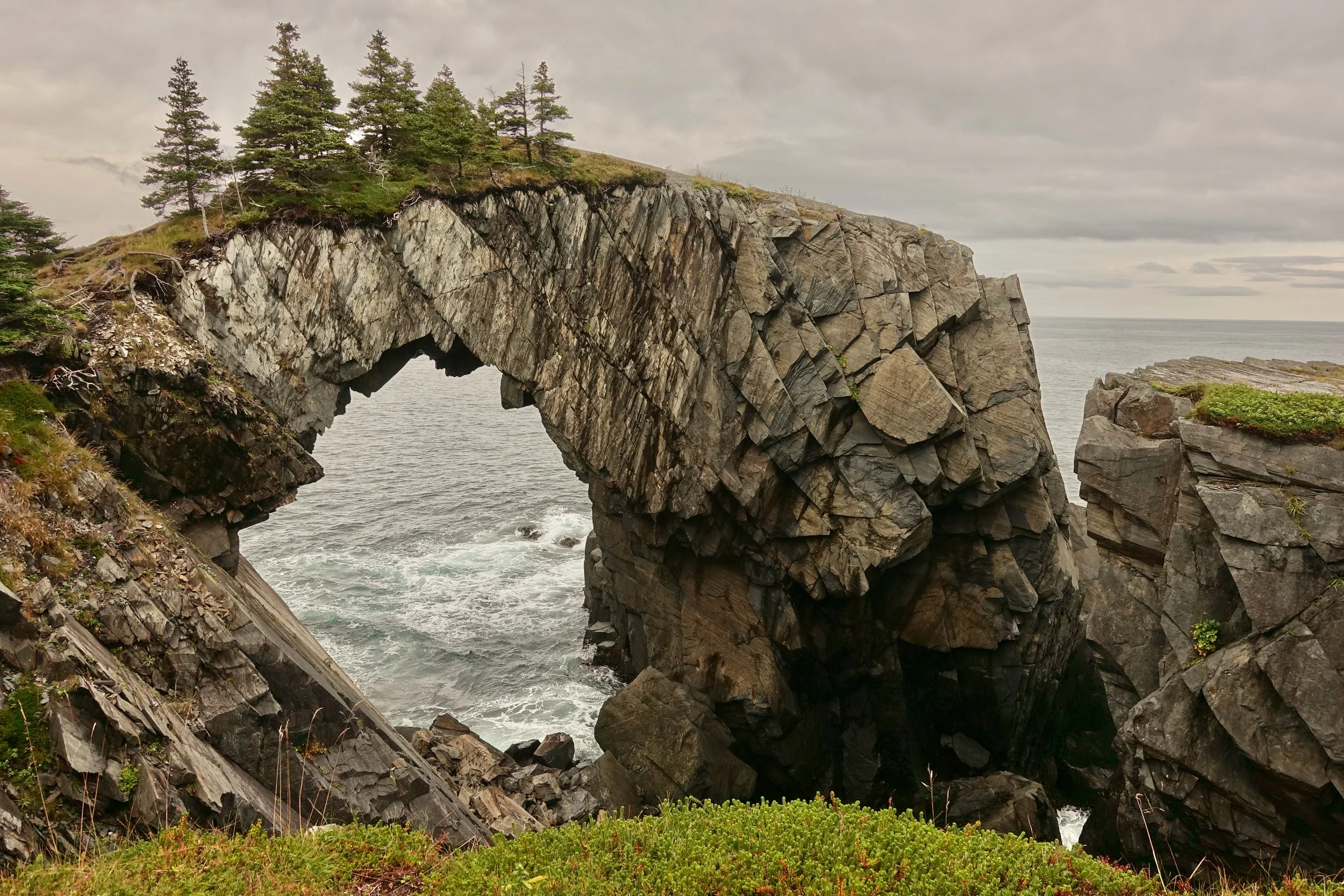 Berry Head Arch on East Coast Trail hike in Newfoundland