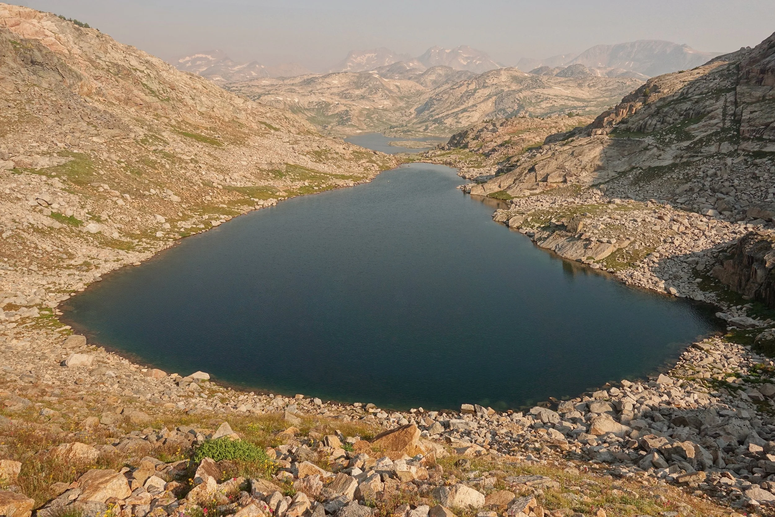 Unnamed lake on a backpacking hiking trip in the Beartooth Wilderness