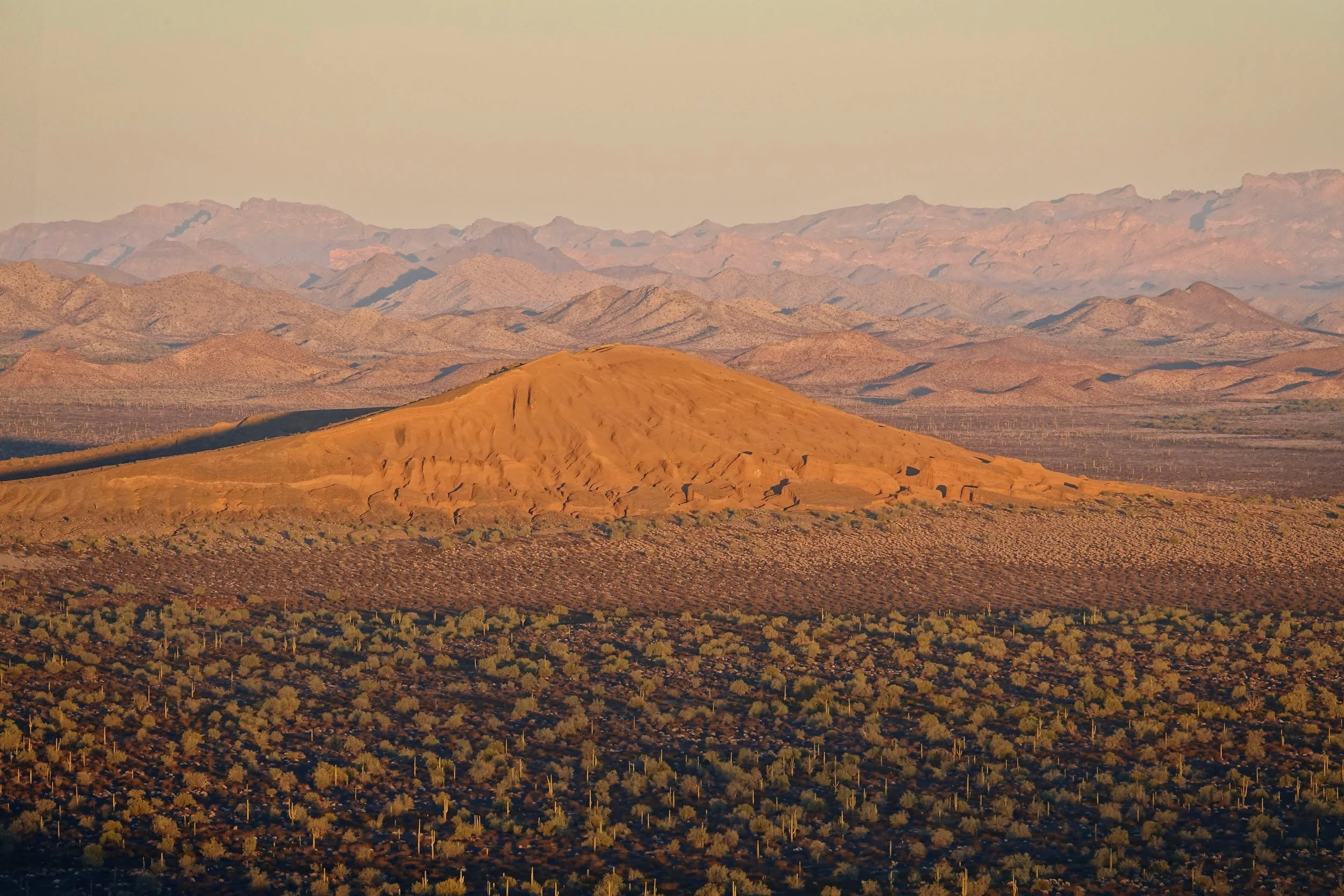 Cerro Colorado from the hike in Gran Desierto de Altar in Mexico