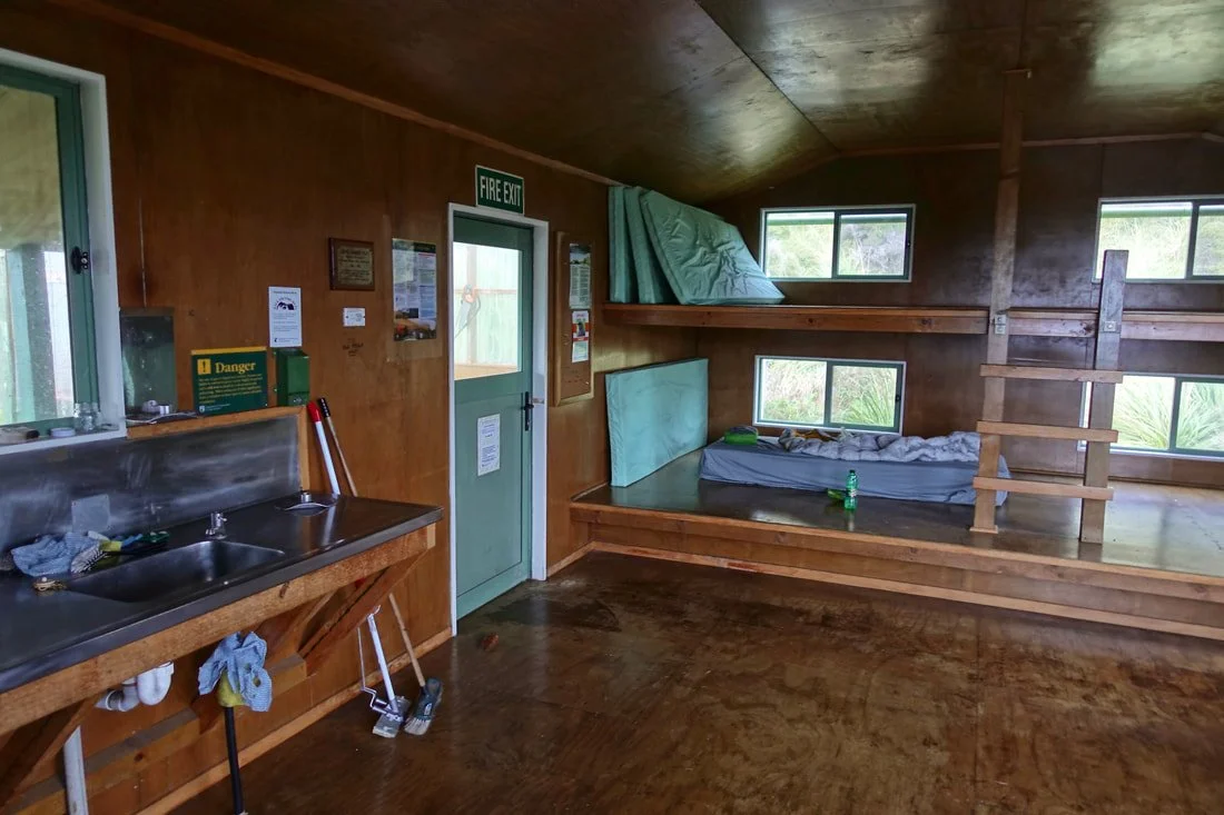 Inside the hut with mattress