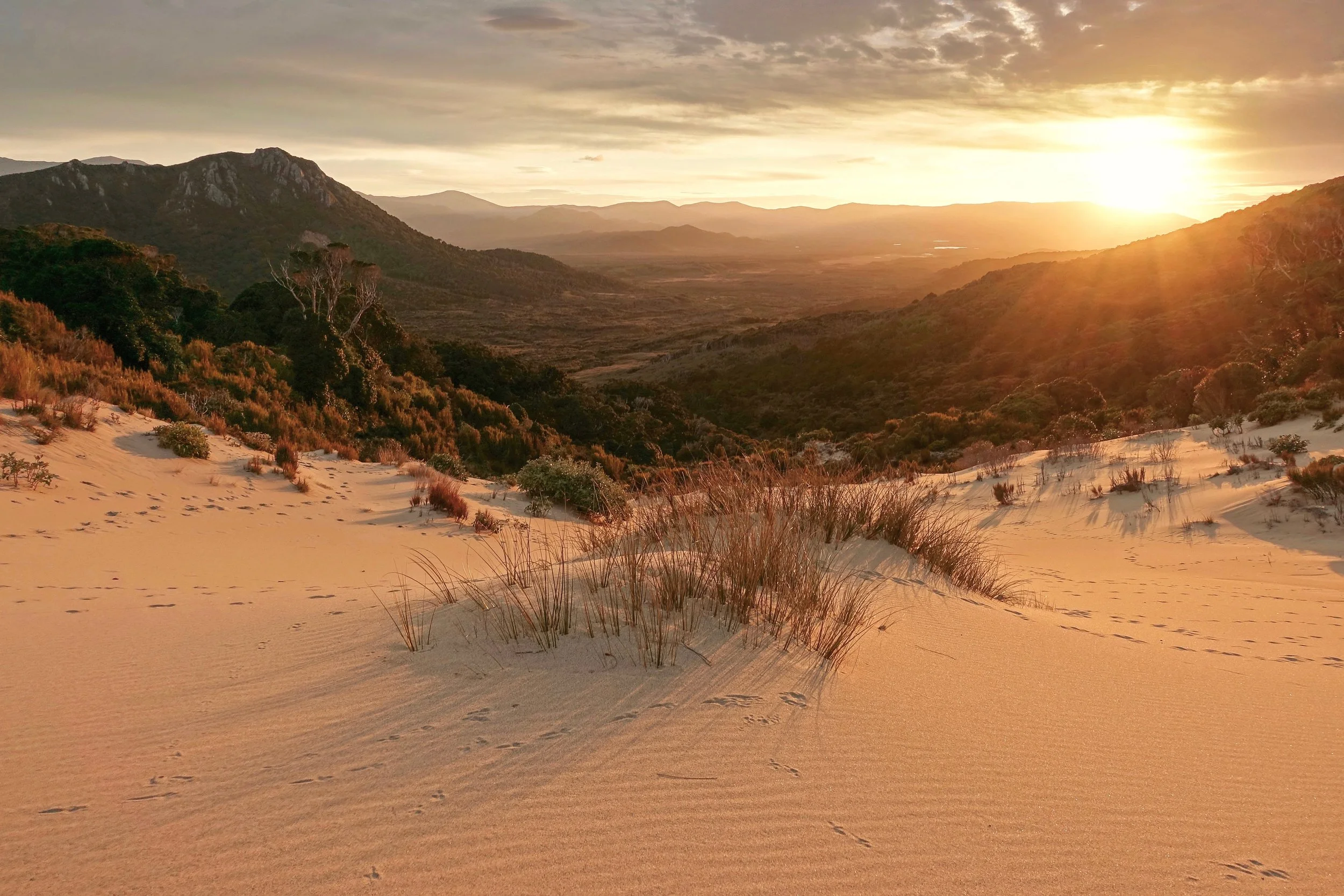 Big Hellfire Pass on Northwest Circuit hike on Stewart Island in New Zealand