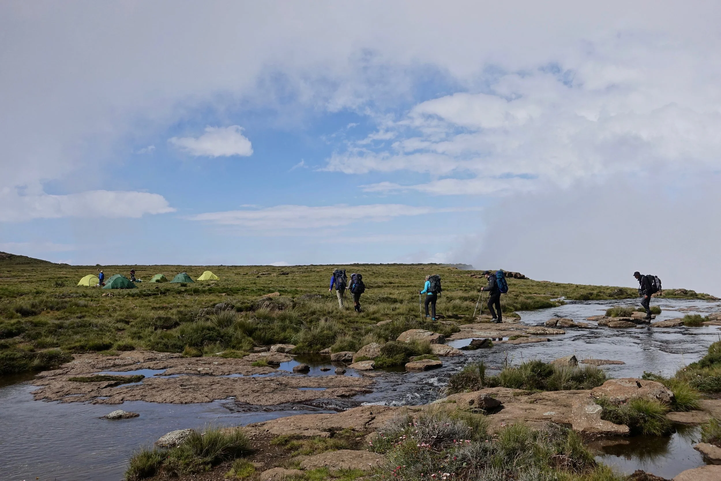 Sentinel peak campsite in Drakensberg