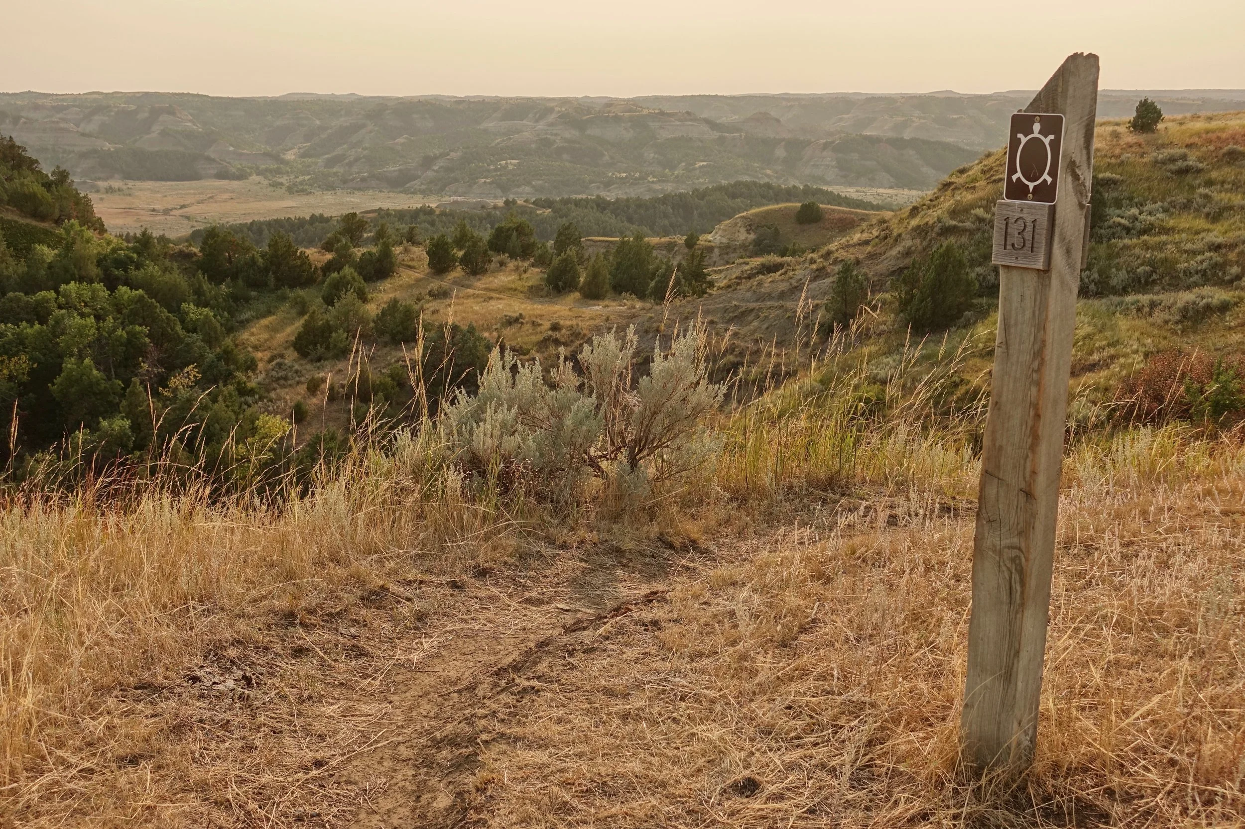 Trail Mile Marker on the Maah Daah Hey Trail