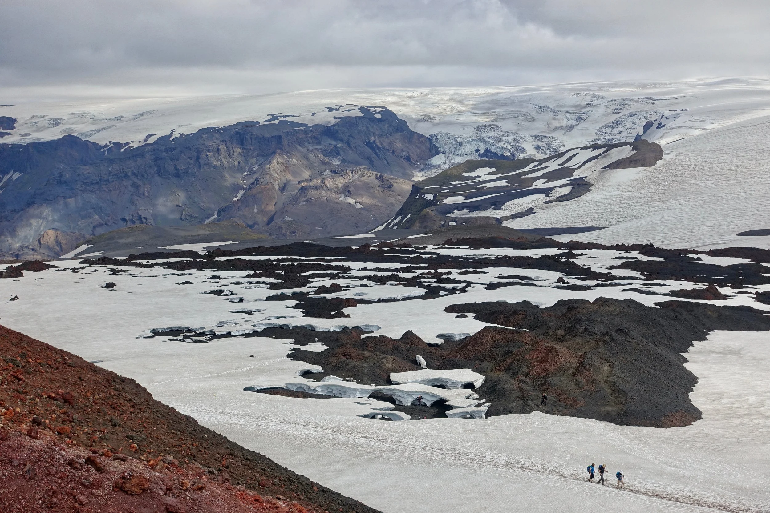 Glacier view from Magni on Fimmvorduhals hike in Iceland