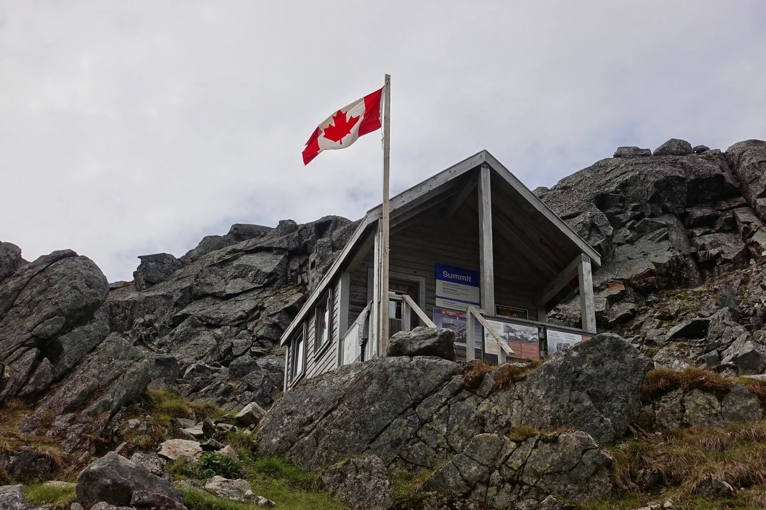 Summit cabin on the chilkoot trail in Alaska
