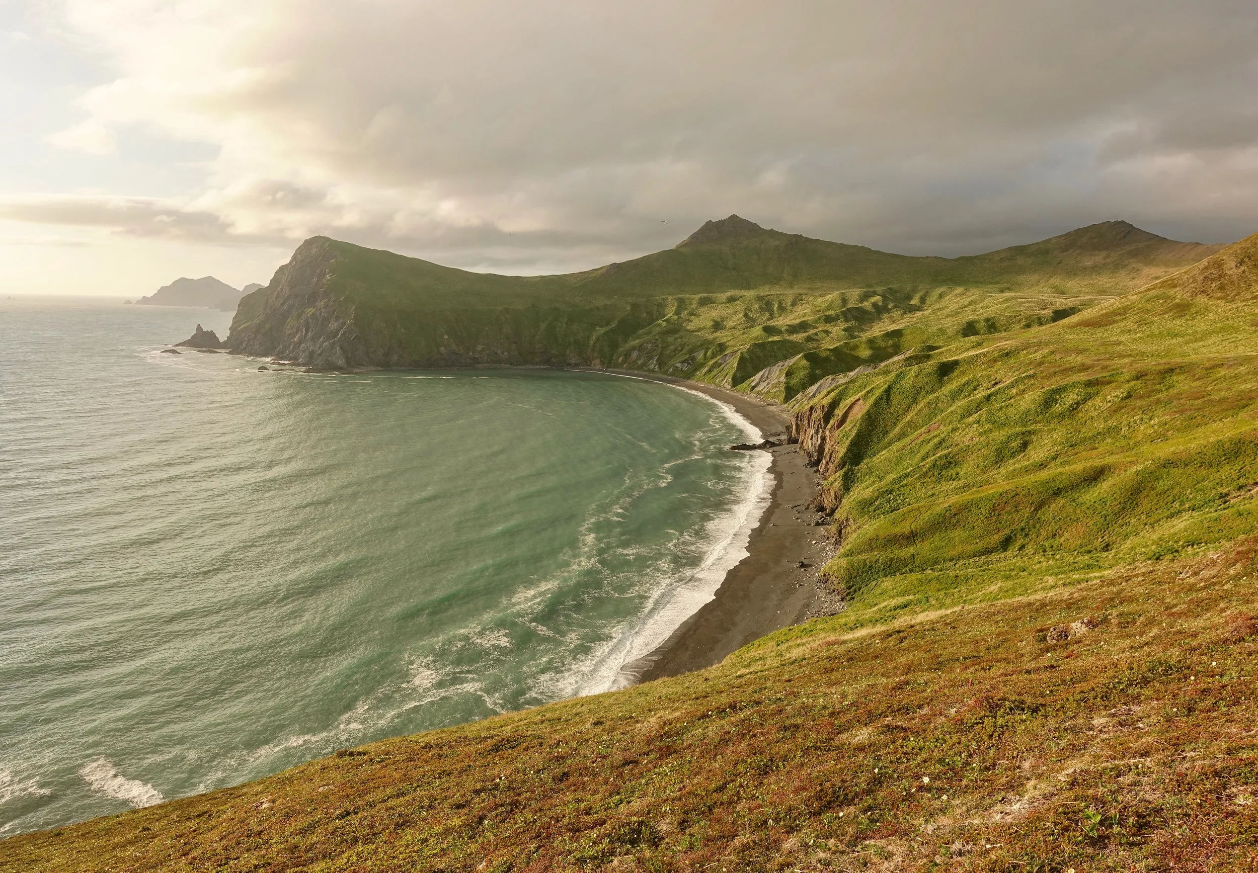 Gurney Bay sunset on Kodiak Island Refuge in Alaska