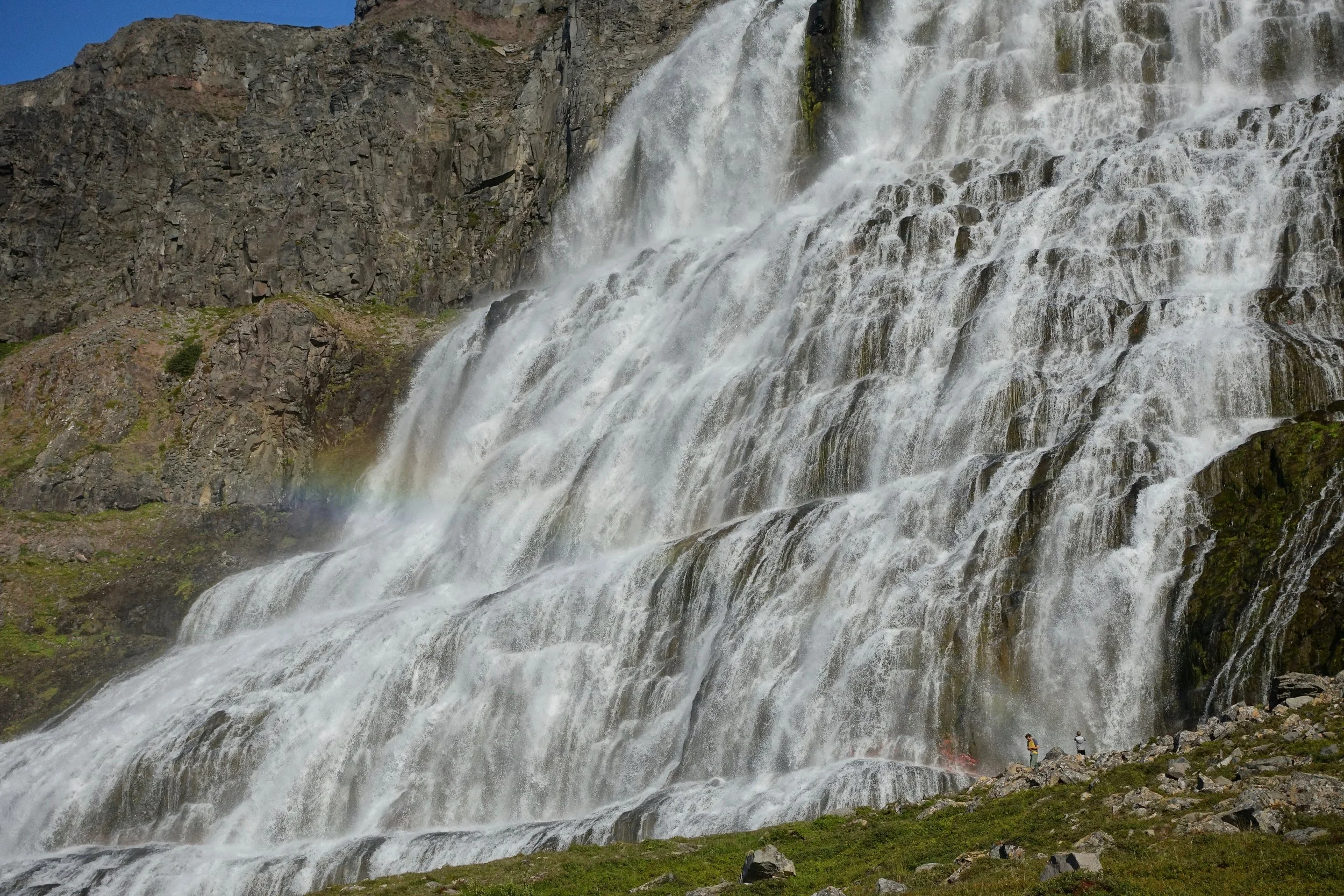 Dynjandi waterfall in Iceland closeup