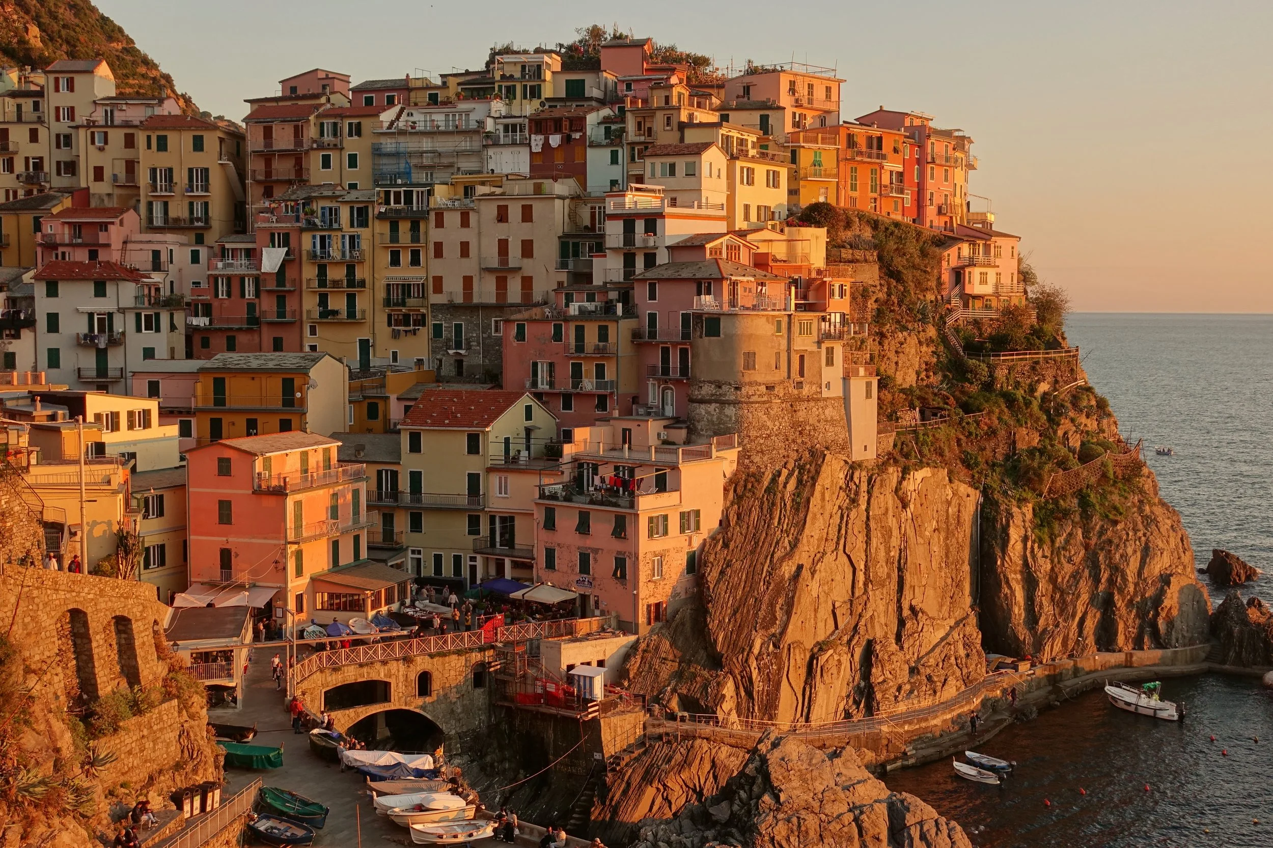 Town of Manarola on the Cinque Terre hike on Italy's west coast