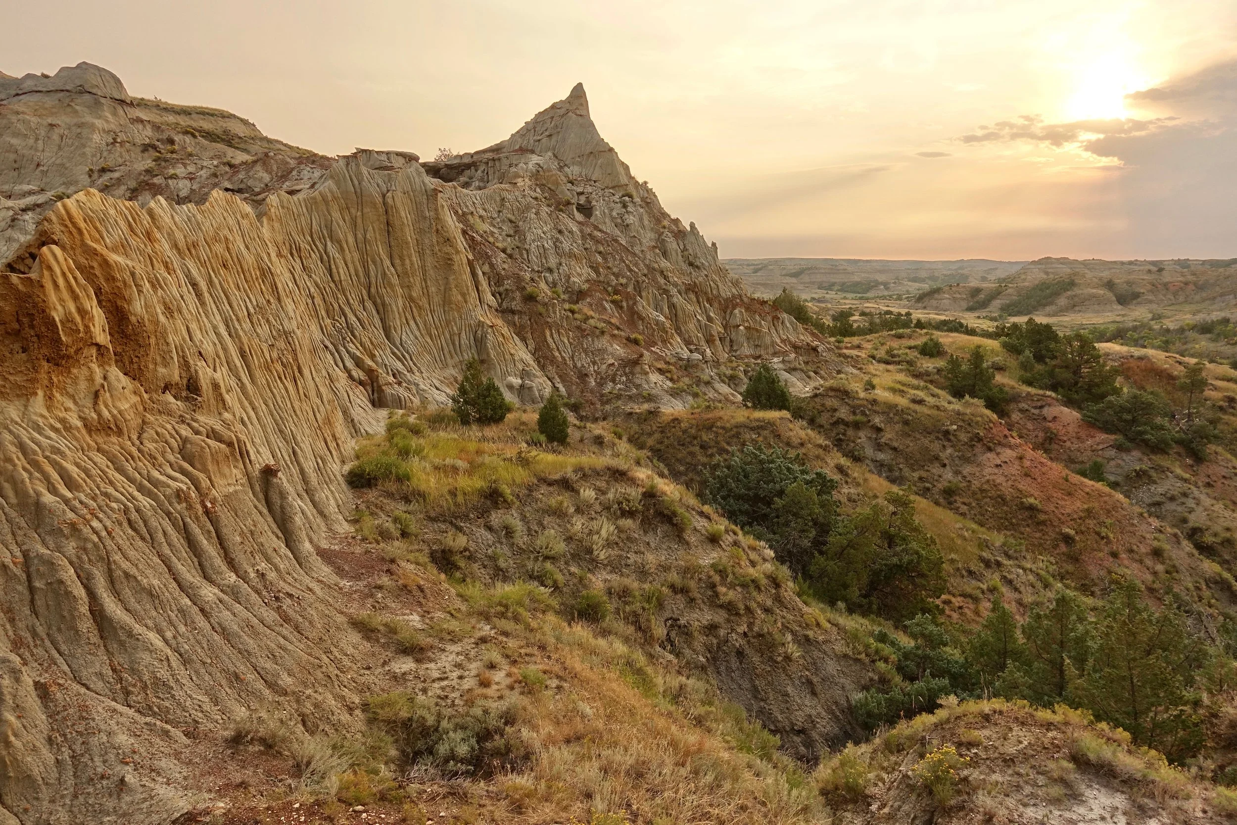 China Wall on the Maah Daah Hey Trail in North Dakota Grasslands