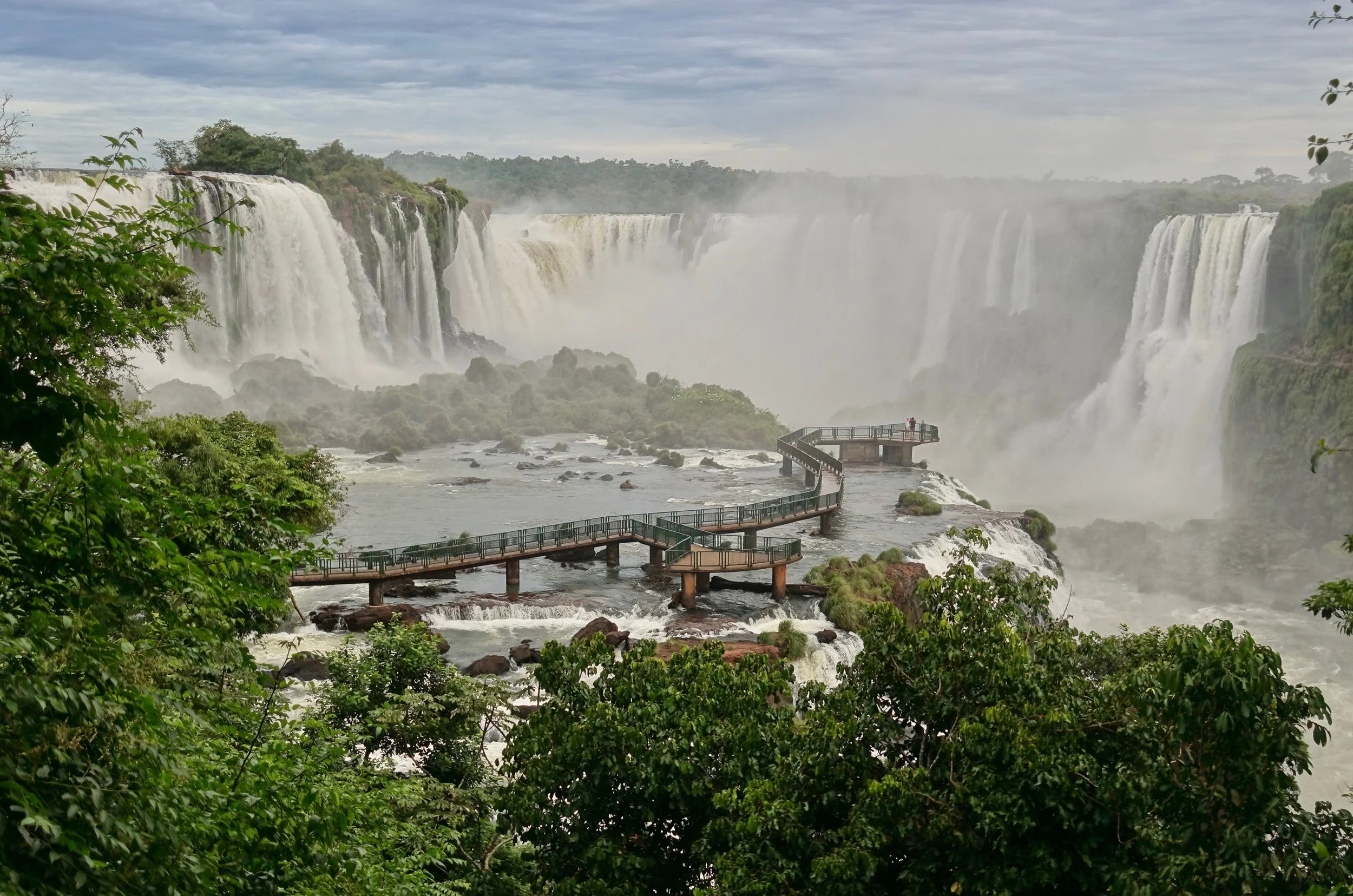 Brazil boardwalk on Iguassu Falls trail inside the National Park