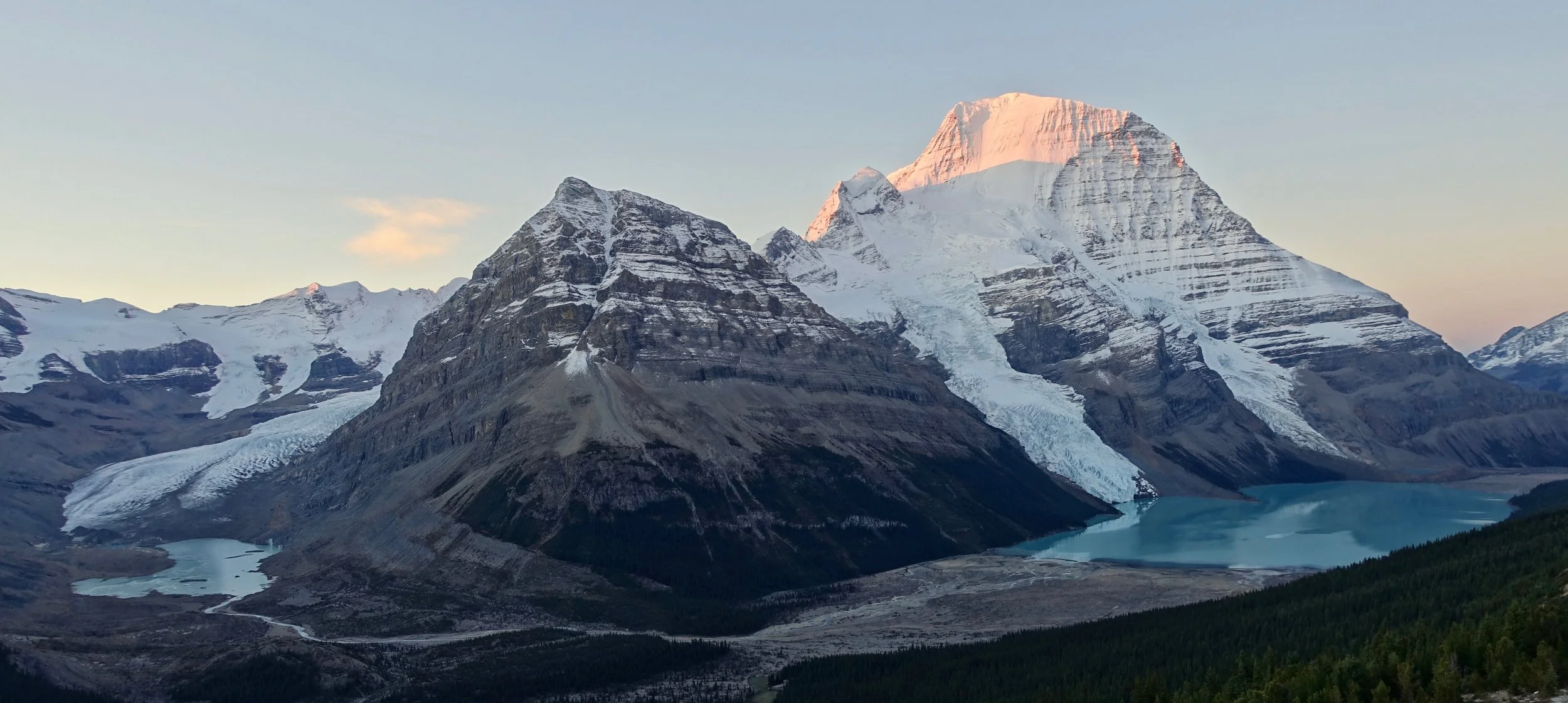 Panorama of Mount Robson at sunrise