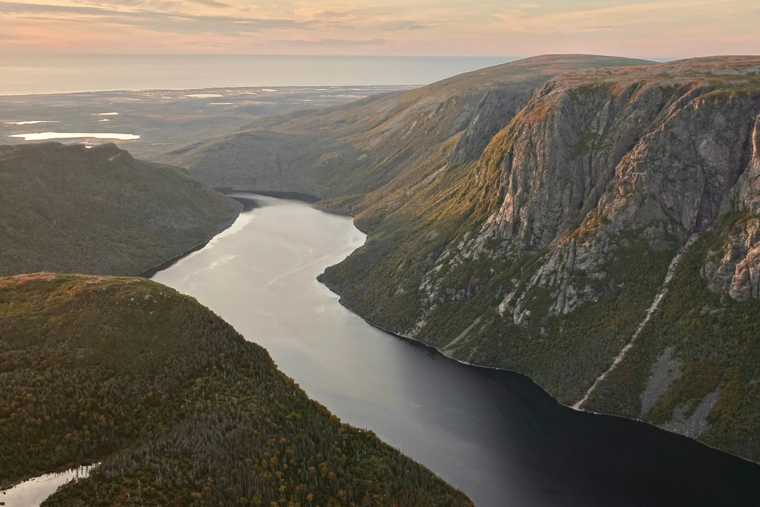 Ten Mile Pond at Sunset from the Gros Morne summit hike in Newfoundland