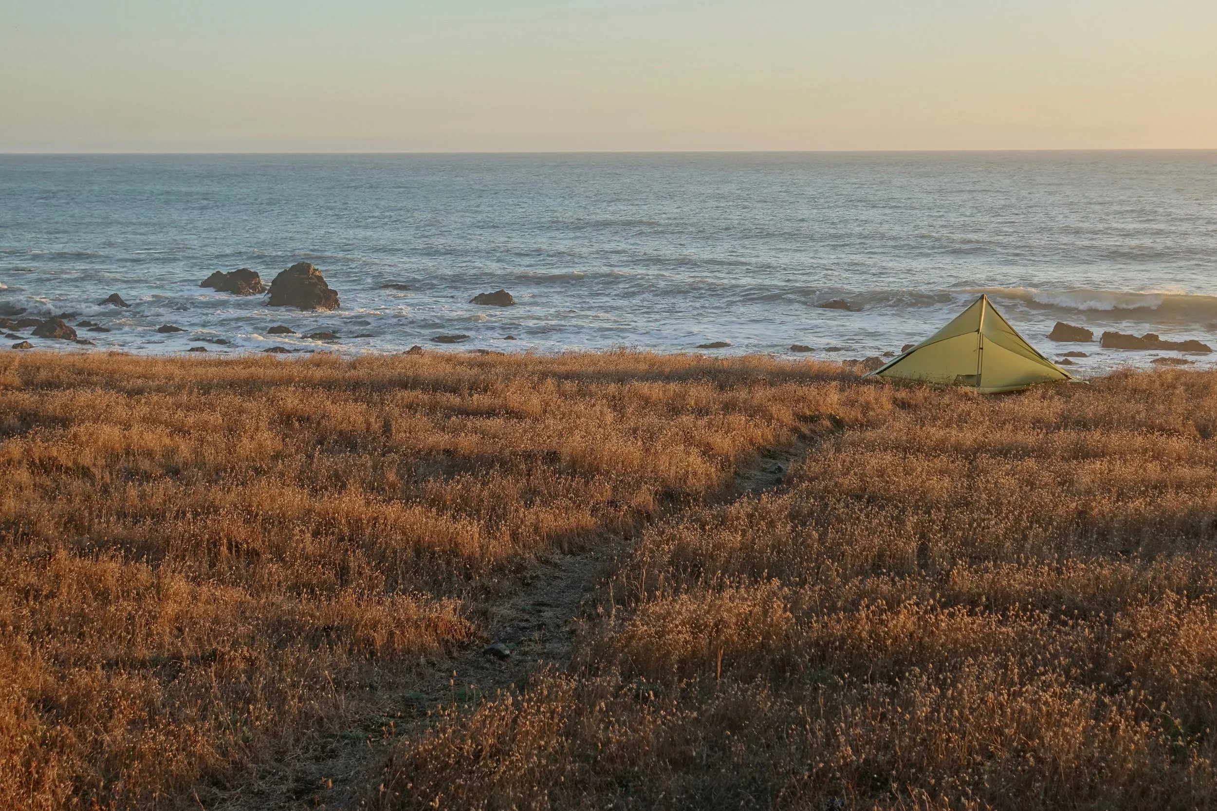 Campsite on Lost Coast trail in California coast