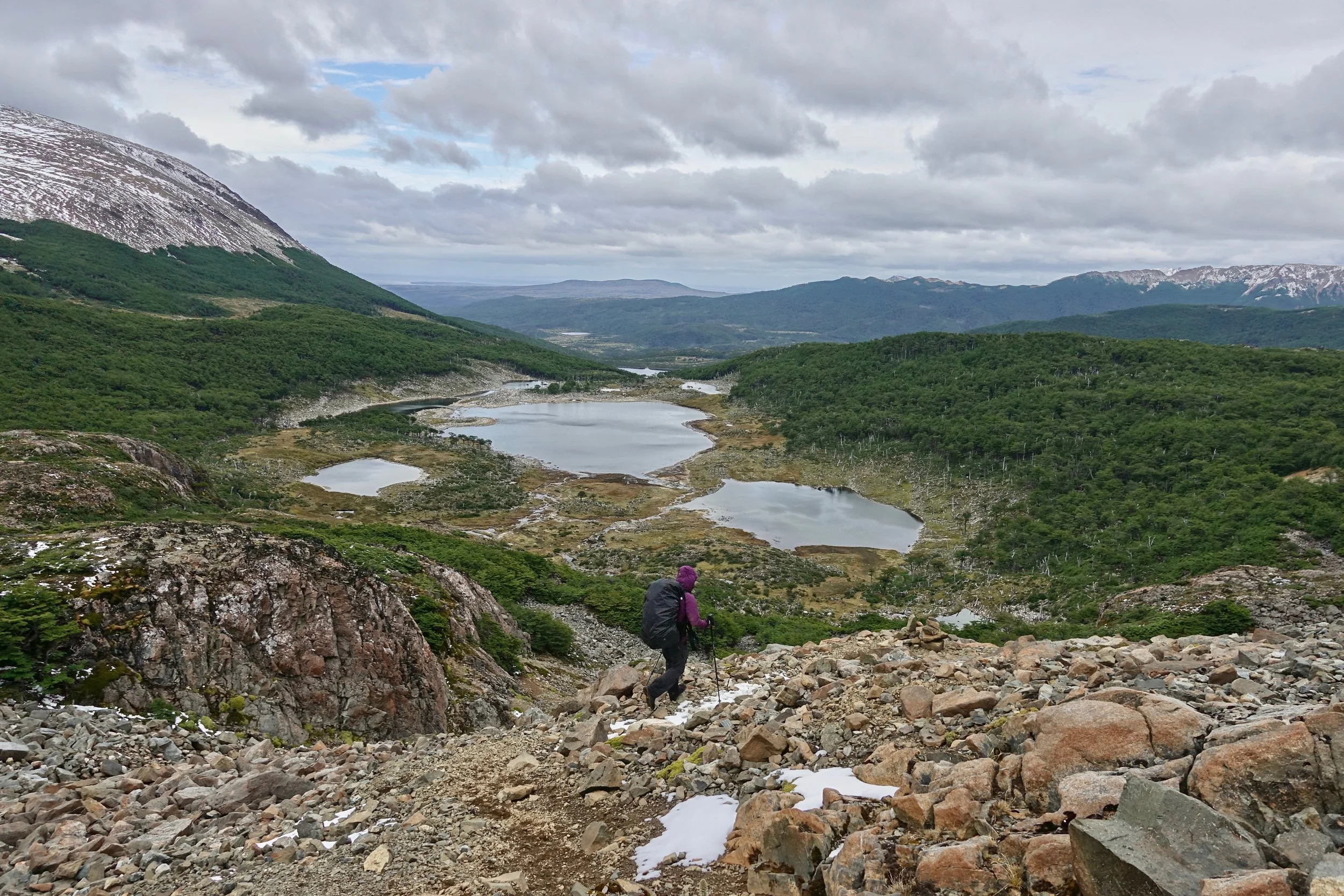Melting snow on the Dientes de Navarino Circuit walk in Chile