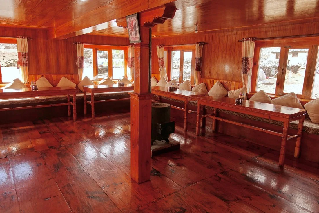 Dining room at one of the teahouses