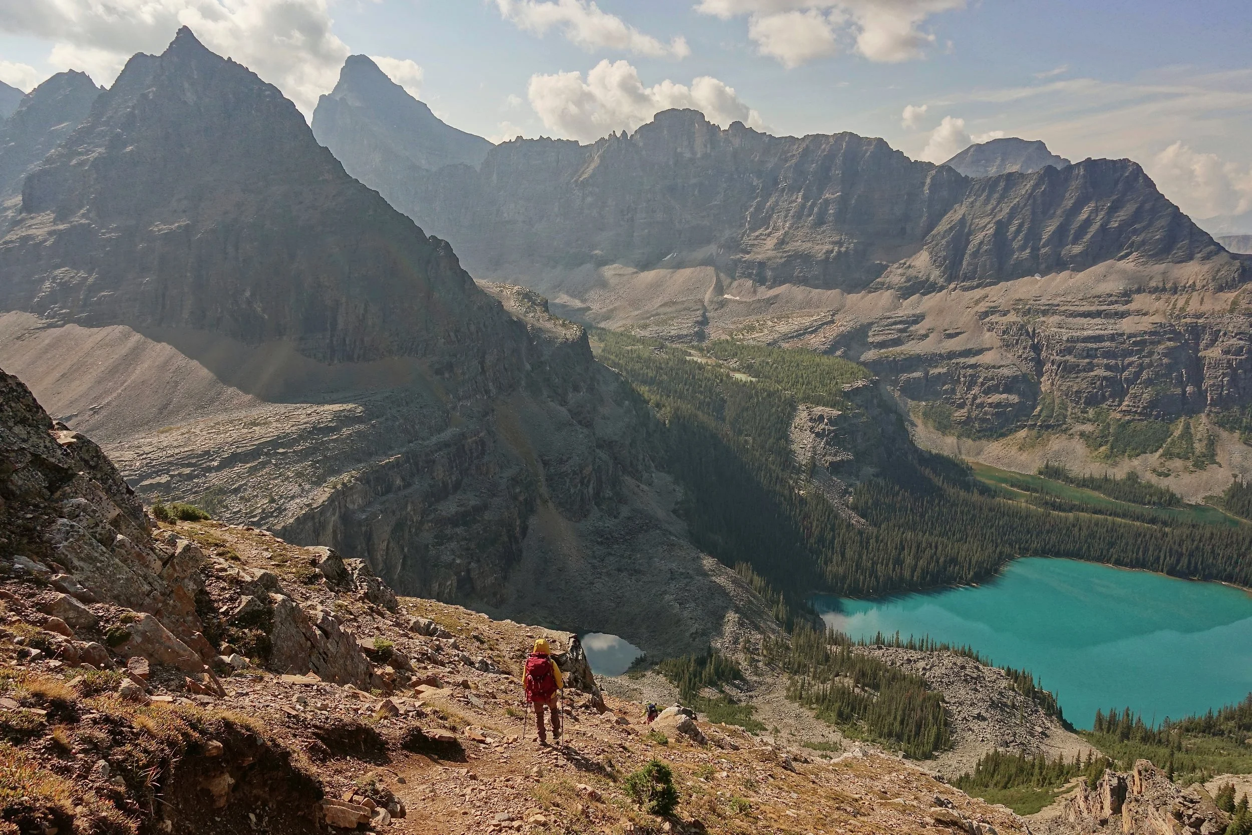 Hiker on the Lake O'hara Alpine Circuit in Canada