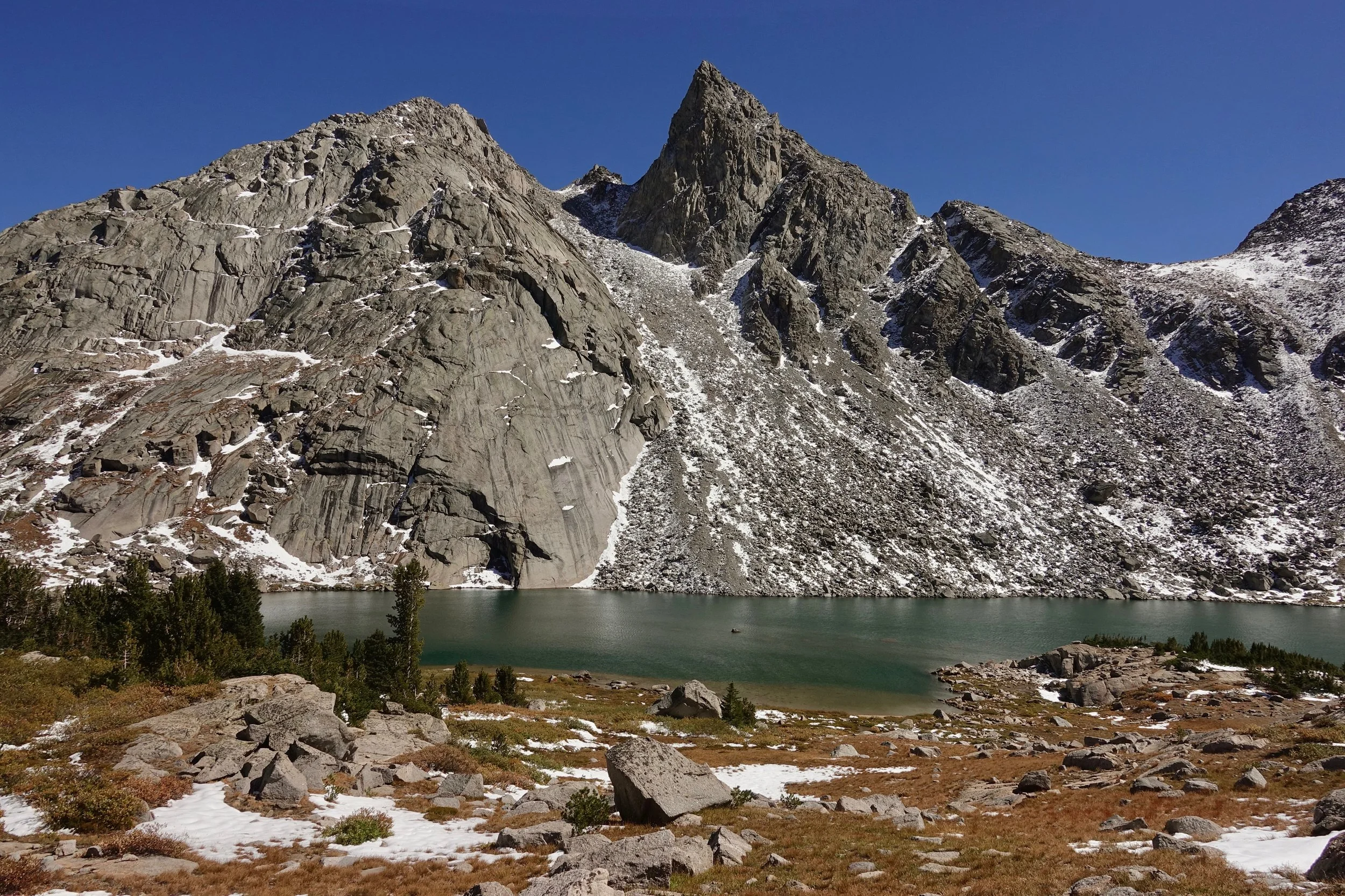 Billys Lake on the approach hike to Texas Pass in the Wind River Range Wyoming