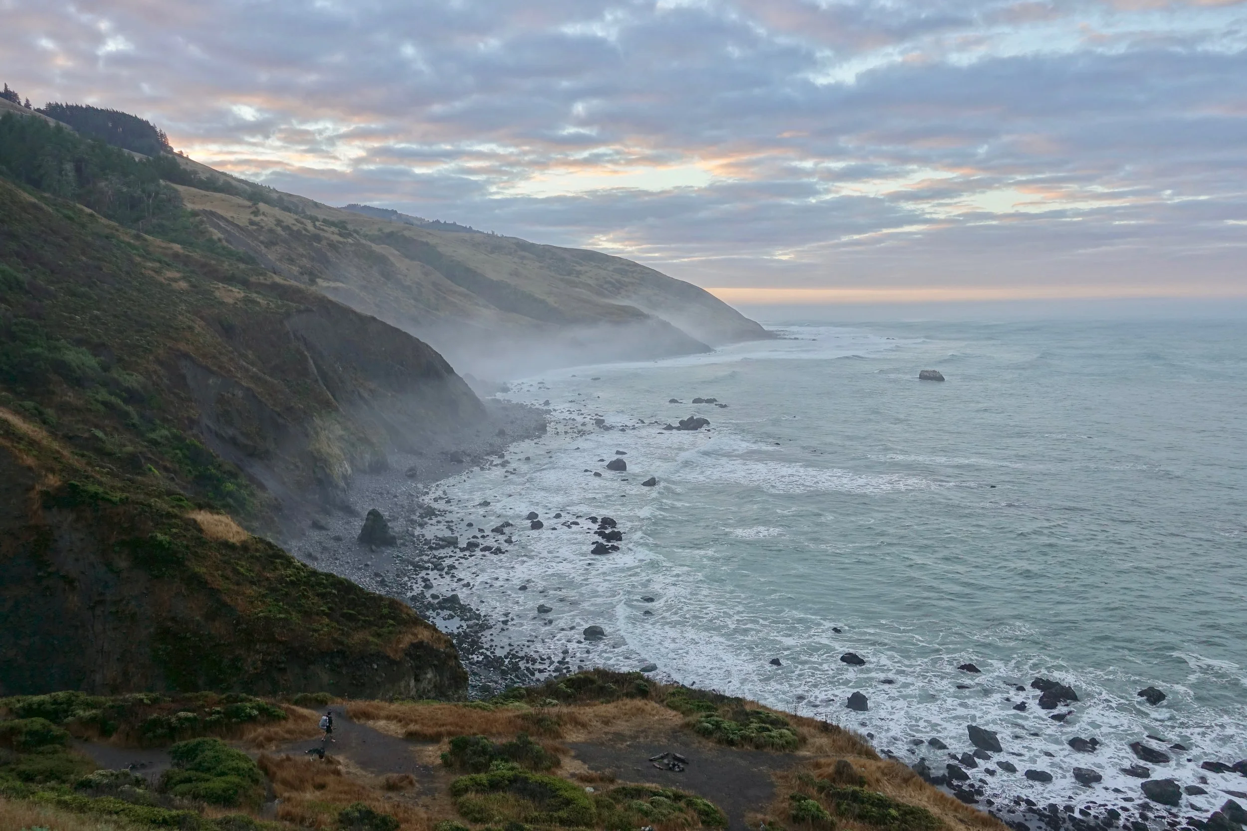 Overlooking the first tidal zone on the Lost Coast Trail in the Kings Range of California