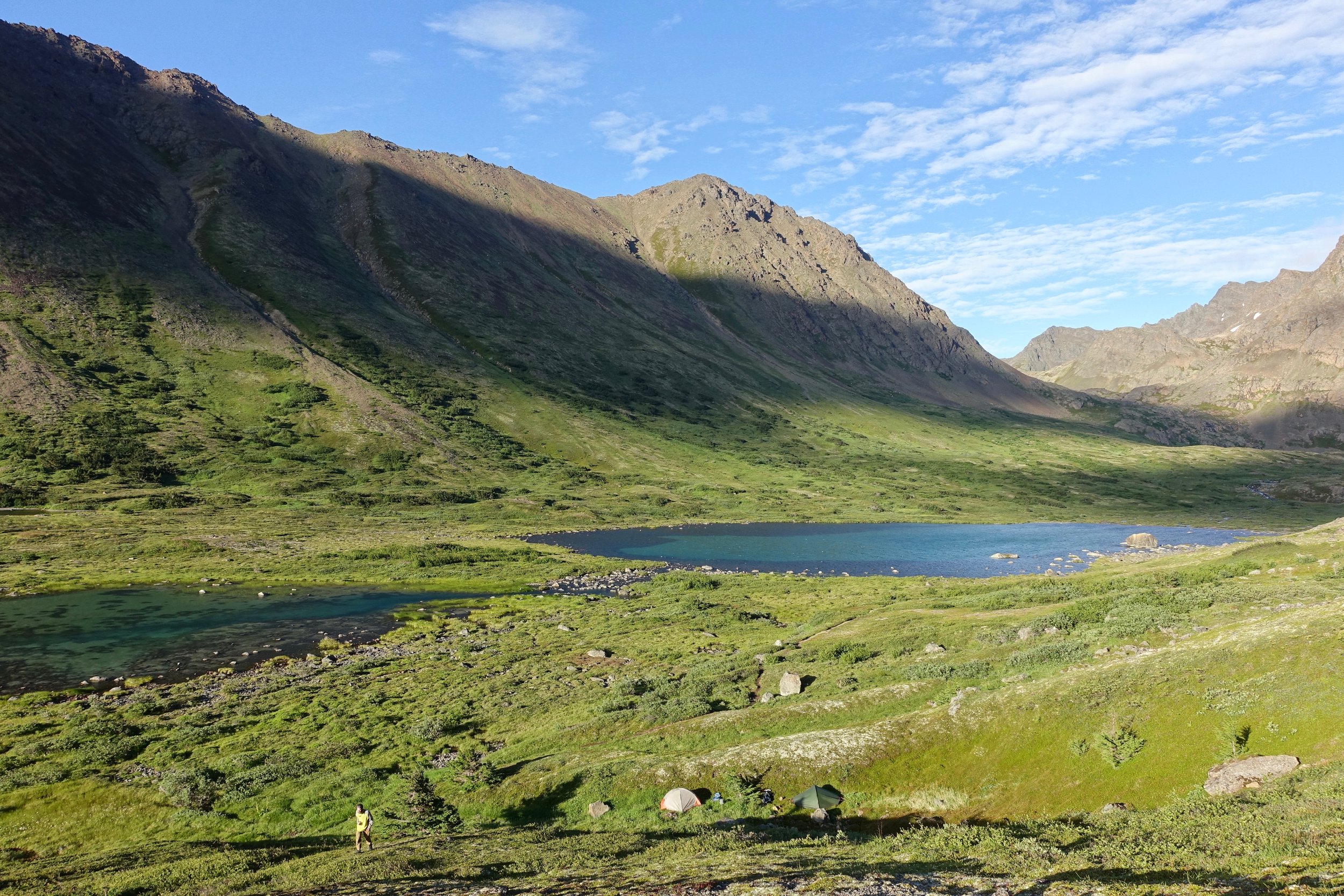 Campsite on the Williwaw Lakes hike in Alaska