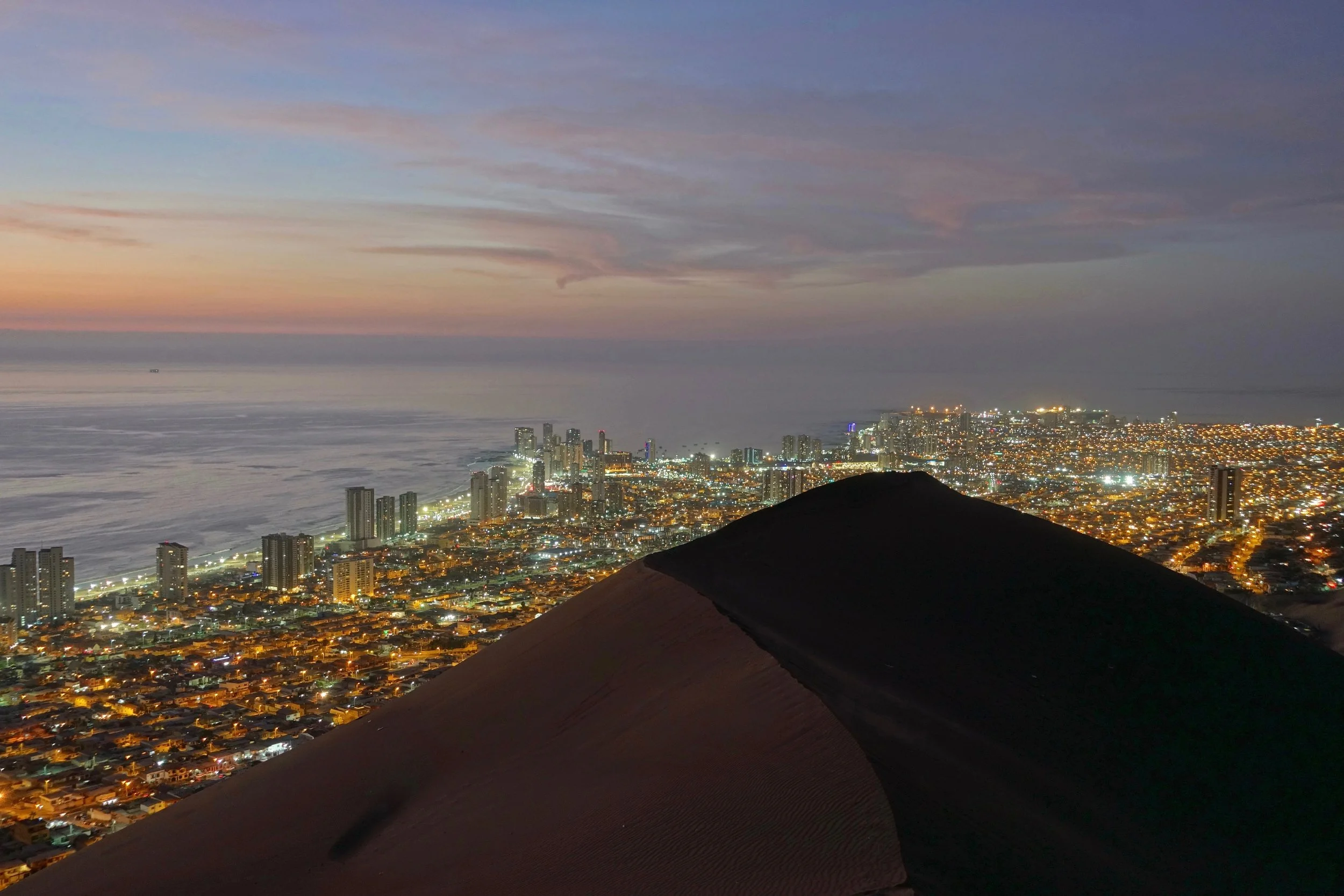 Cerro Dragon above the city of Iquique in Chile