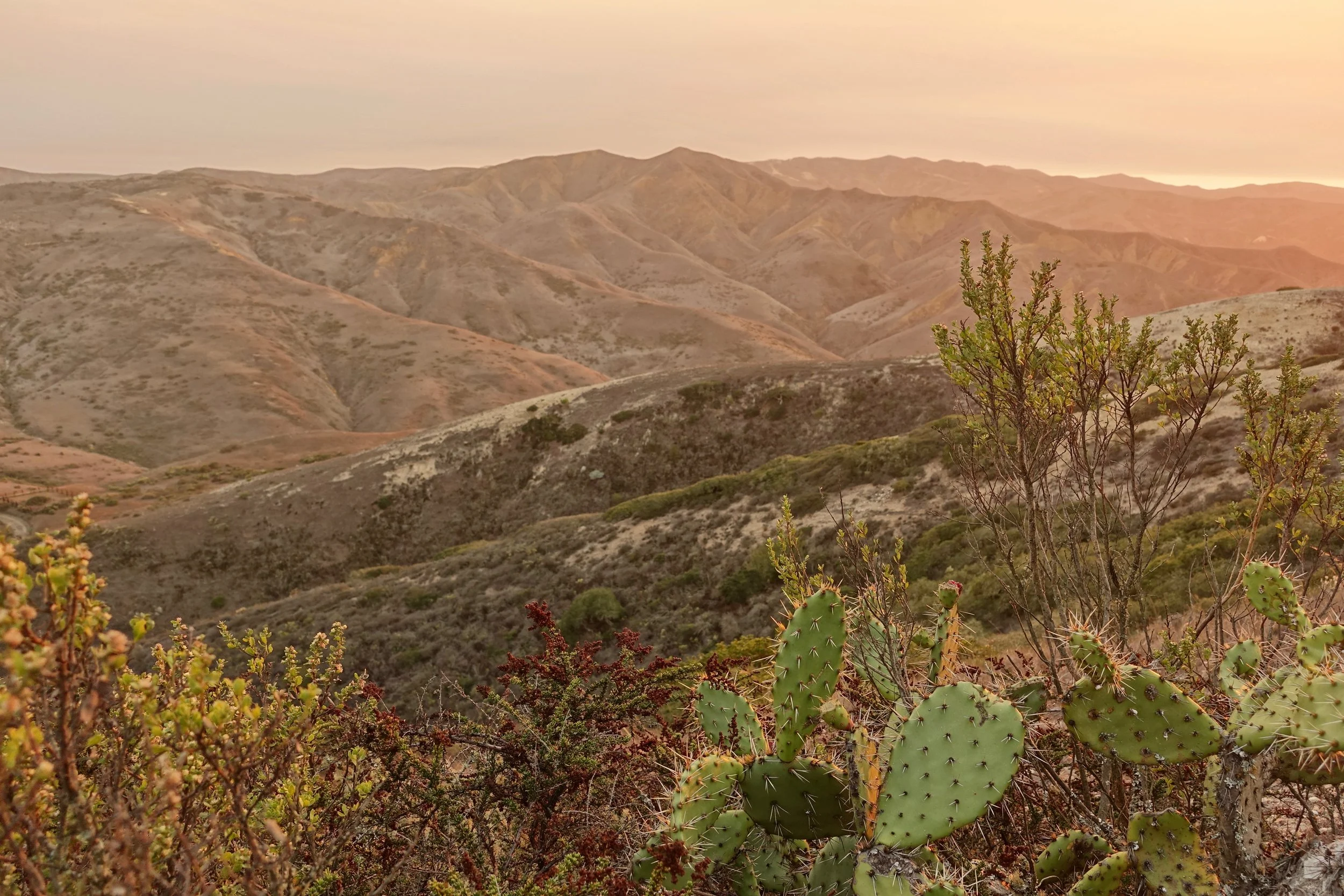 Sunset from Black Mountain on Santa Rosa Island in Calfornia
