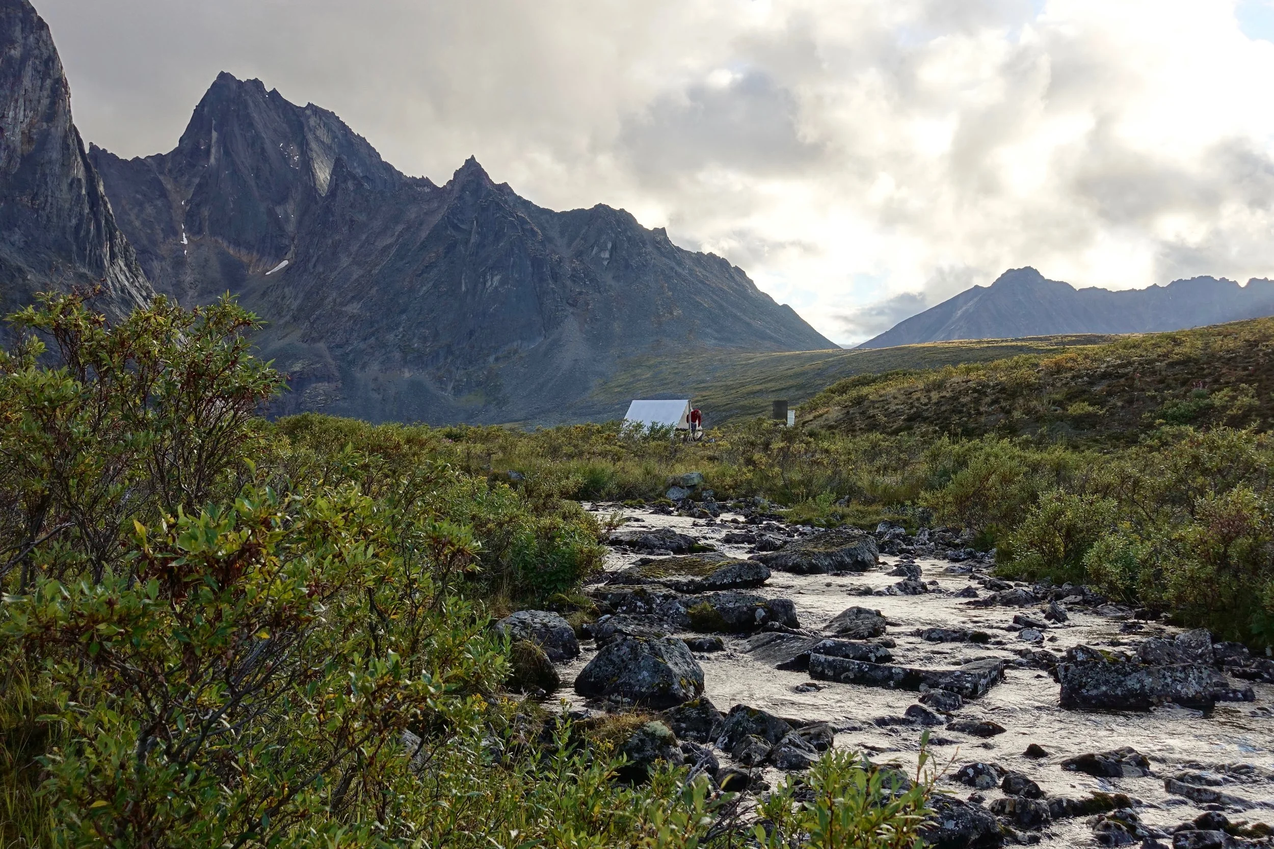 Cooking shelter at Divide Lake in the Tombstones