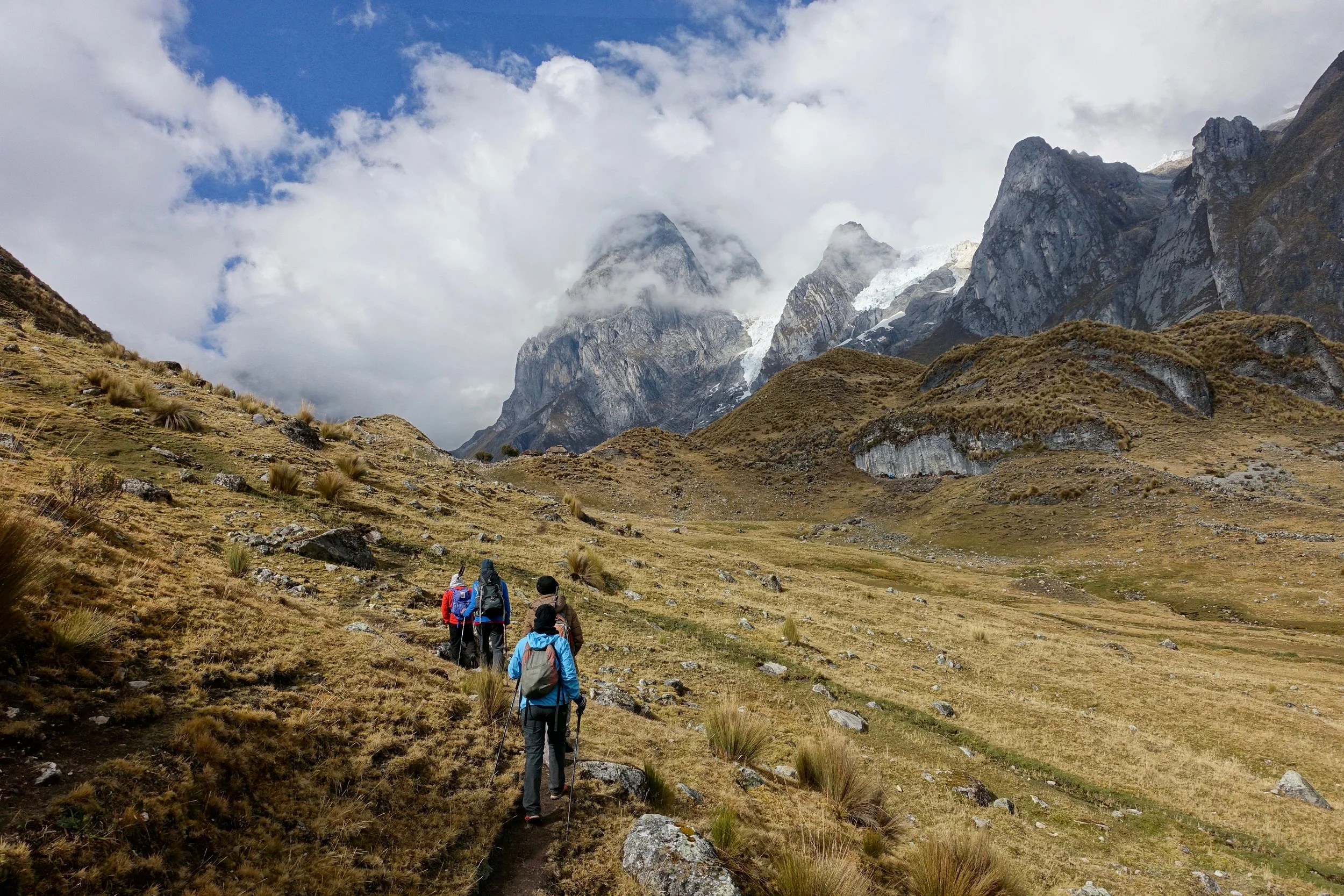 Climbing along the eastern side of the range