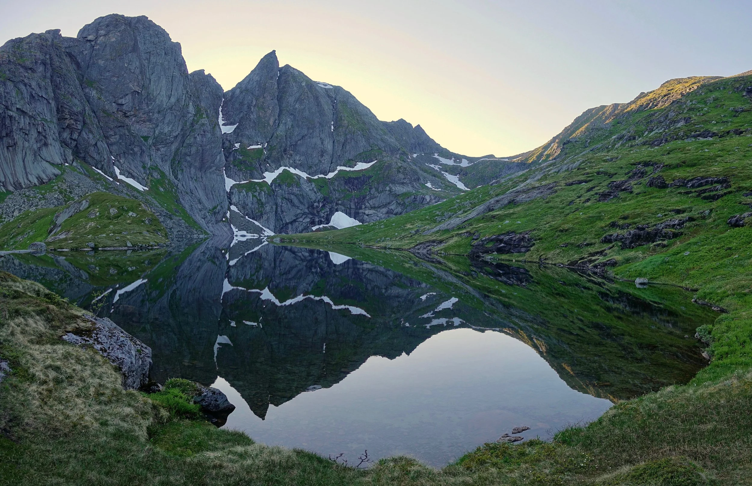 Austerdalsvatnet below Munkan peak in Lofoten norway